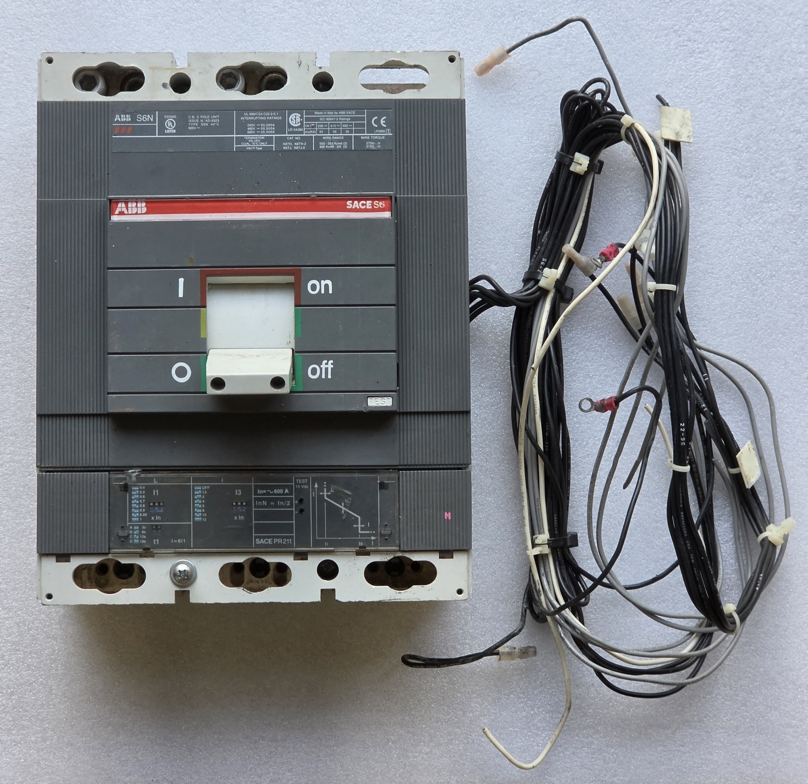 🔥 ABB SACE S6N S6 3-Pole 600A Industrial Circuit Breaker w/ PR211 ~ 1 Unit🔥