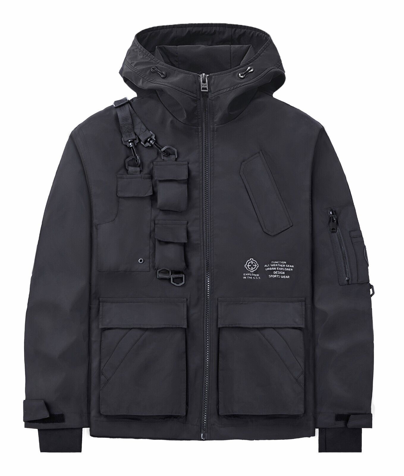 Niepce NX Matte Black Tactical Techwear Jacket Urban Streetwear Hooded Coat