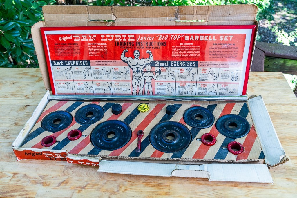 Ultra Rare Vintage Dan Lurie Junior Big Top Barbell Set