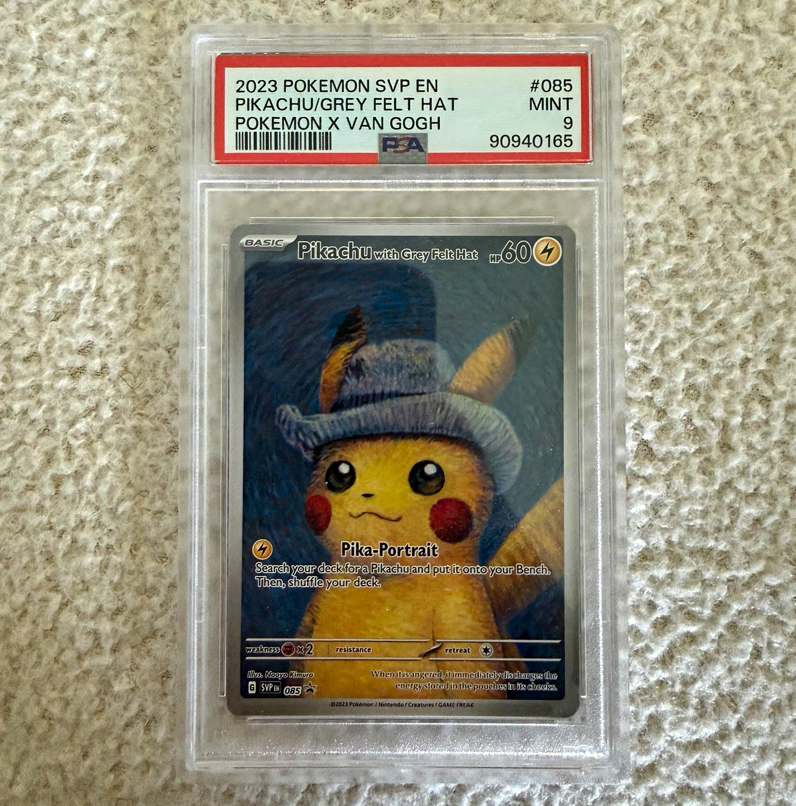 PSA 9 2023 Pokemon Pikachu with Grey Felt Hat #085 EN Promo Full Art Holo PSA 9 2023 Pokemon Pikachu with Grey Felt Hat #085 EN Promo Full Art Holo