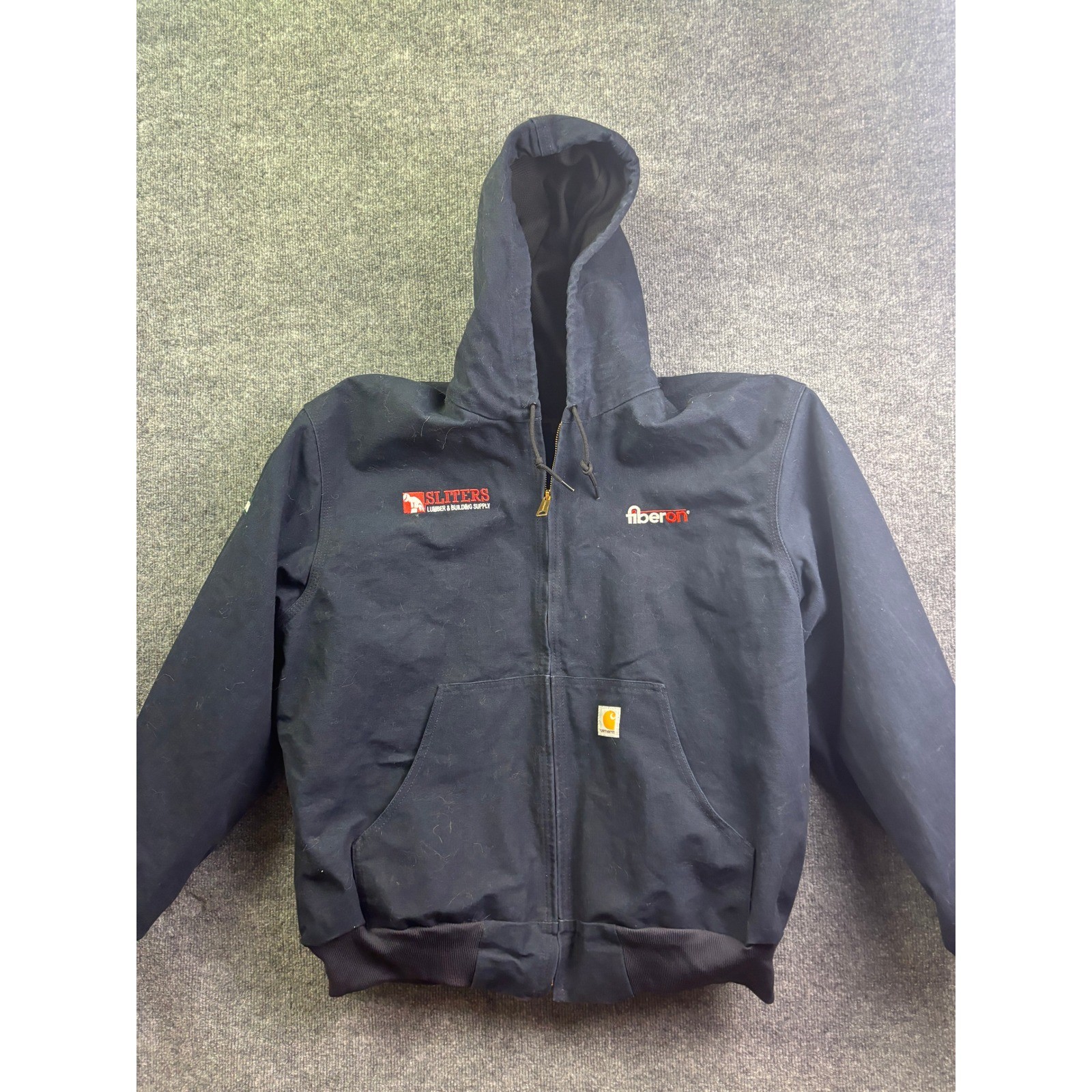 Carhartt Active Jacket Mens XL Navy Blue Thermal Lined Duck Canvas USA Made J131