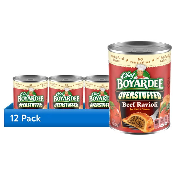Chef Boyardee Overstuffed Beef Ravioli, 15 oz, 12 Pack Chef Boyardee Overstuffed Beef Ravioli, 15 oz, 12 Pack