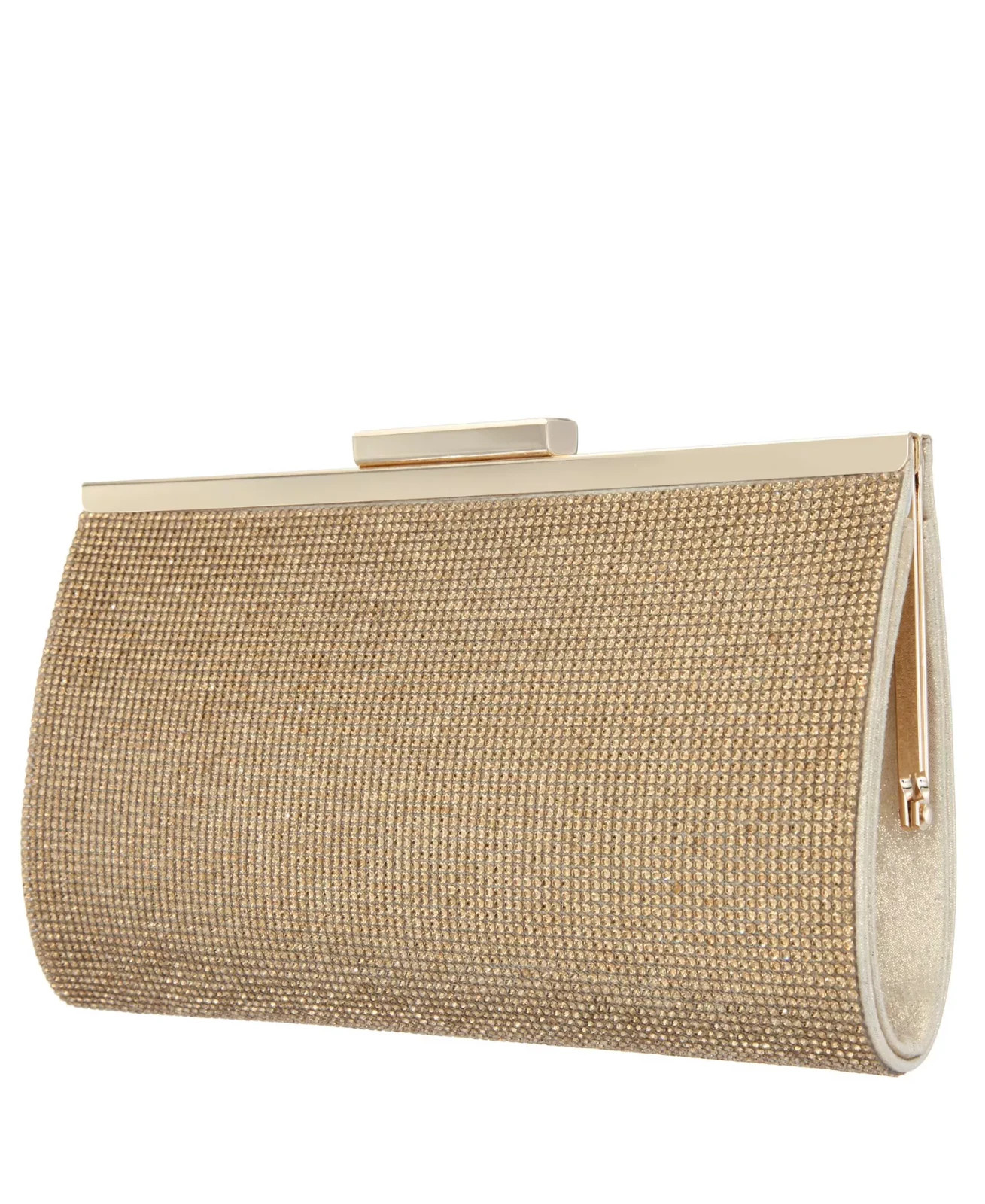 Nina Women\'s Crystal Frame Crossbody Clutch Gold