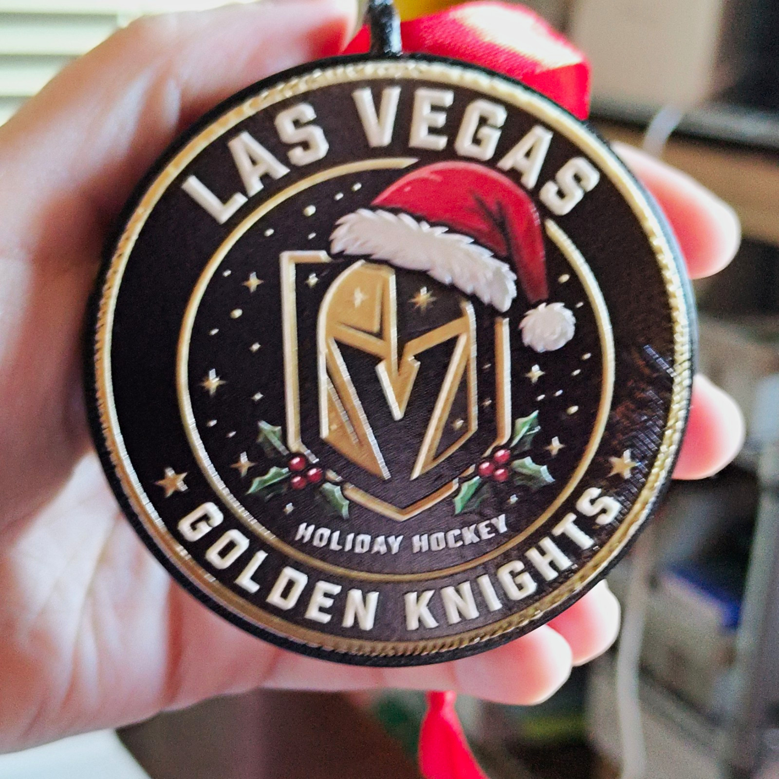 Vegas Golden Knights Holiday Hockey Ornament Vegas Golden Knights Holiday Hockey Ornament