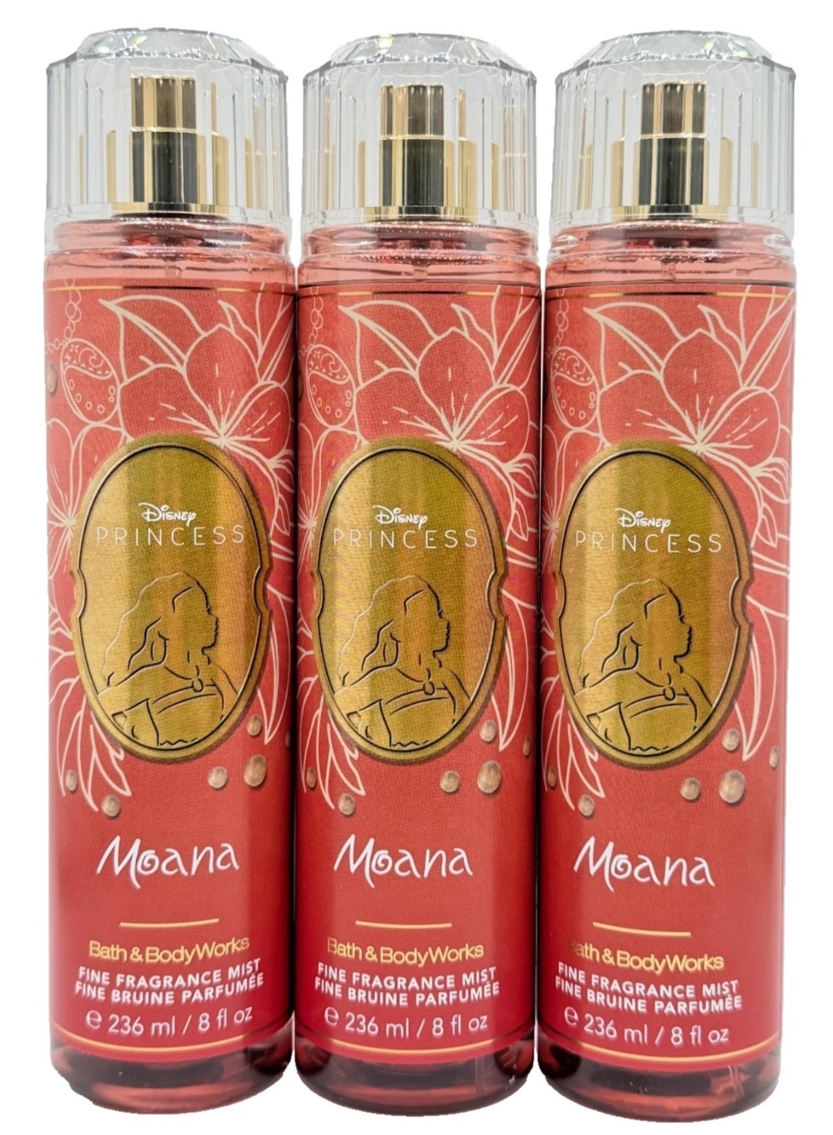 BBW Bath & Body Works Disney Princess Moana 3pc Set Full Size Fragrance Mist 8oz