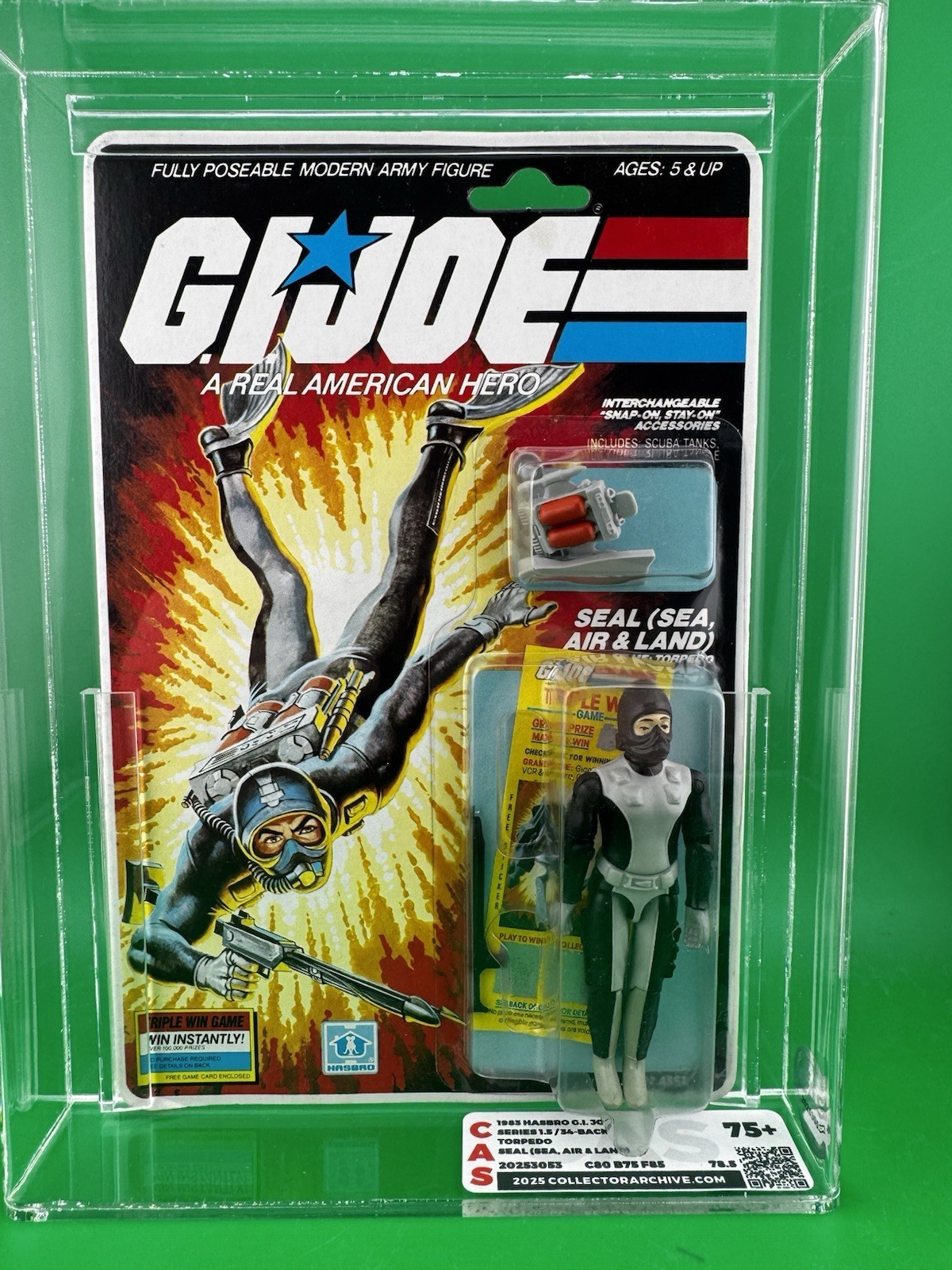 Hasbro GI Joe Torpedo 1983 MOC 34 Back Triple Win CAS Graded Rare
