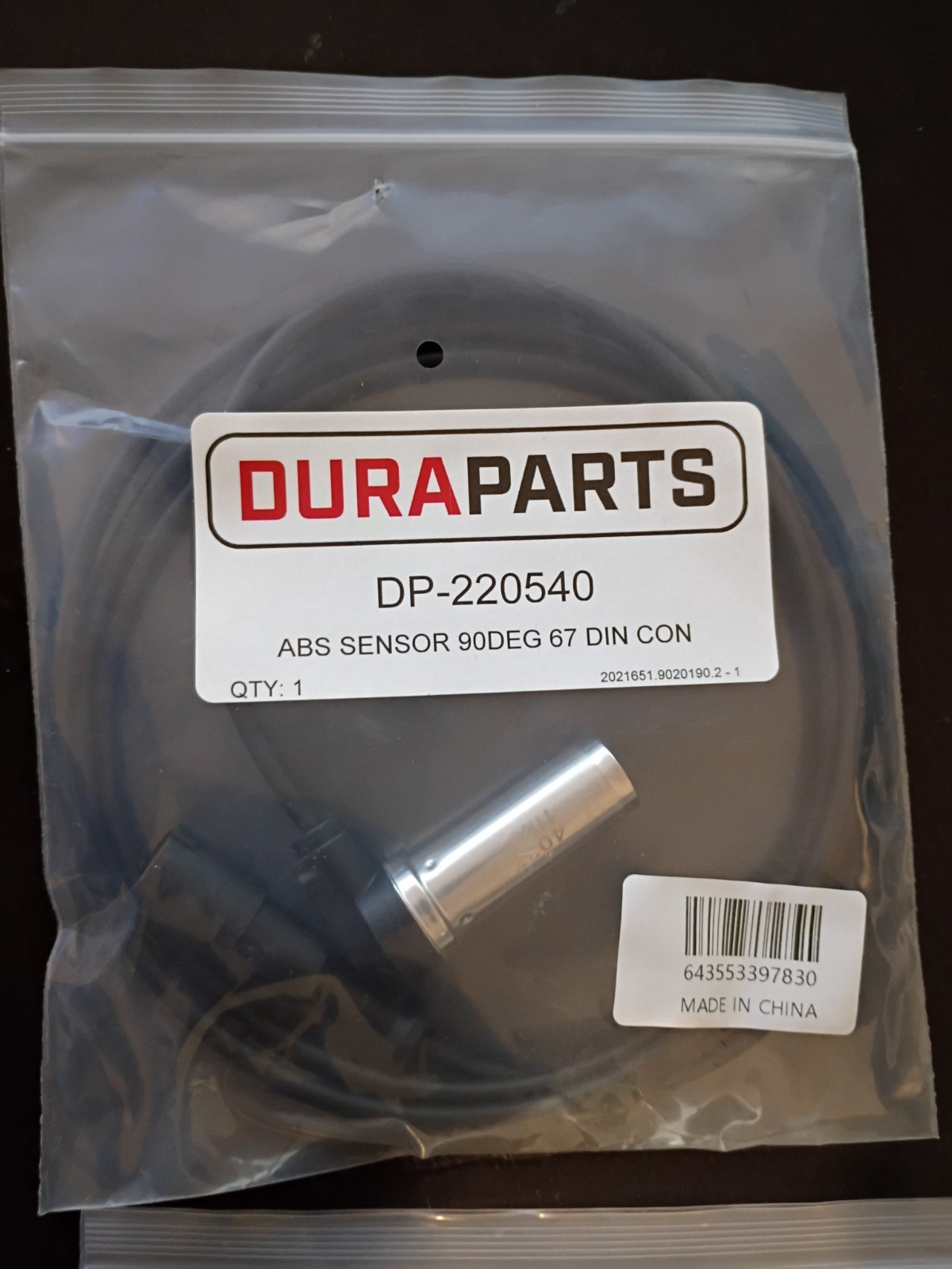 Hino ABS Wheel Speed Sensor Wiring Harness Duraparts- DP220540 63 Inches