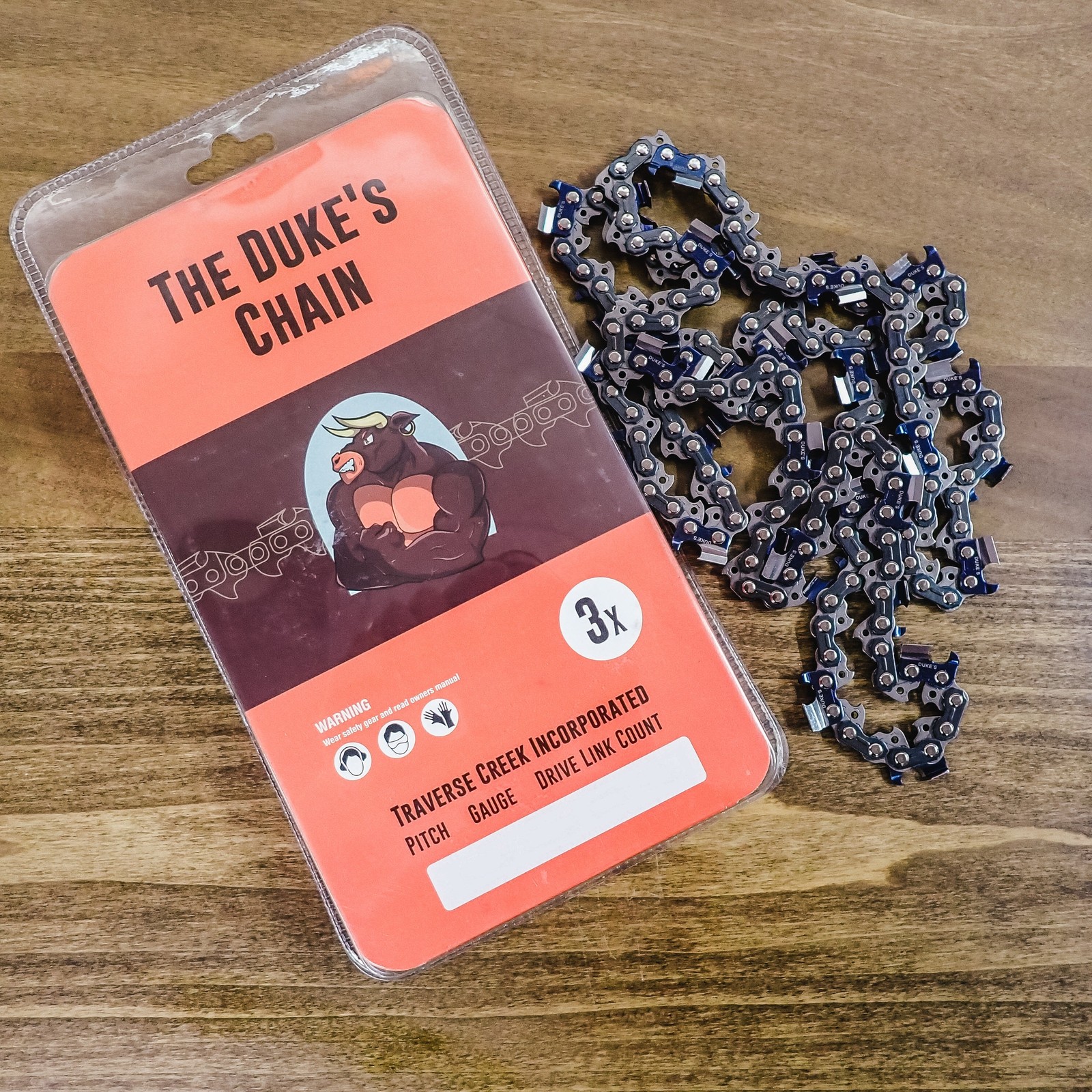 THE DUKE'S PROFESSIONAL HARD CHROME 3-PACK FULL-CHISEL CHAINSAW CHAIN