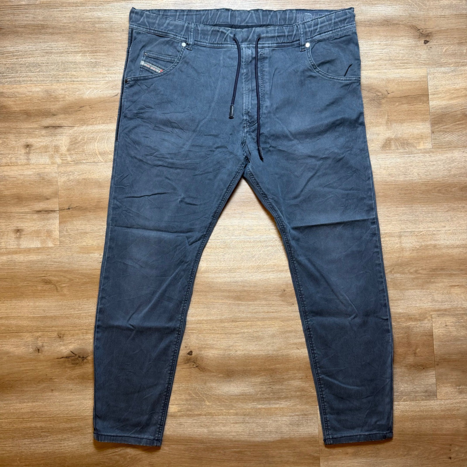 Diesel Krooley-NE JoggJeans Mens 34 Blue Gray Tapered Stretch Drawstring Pants