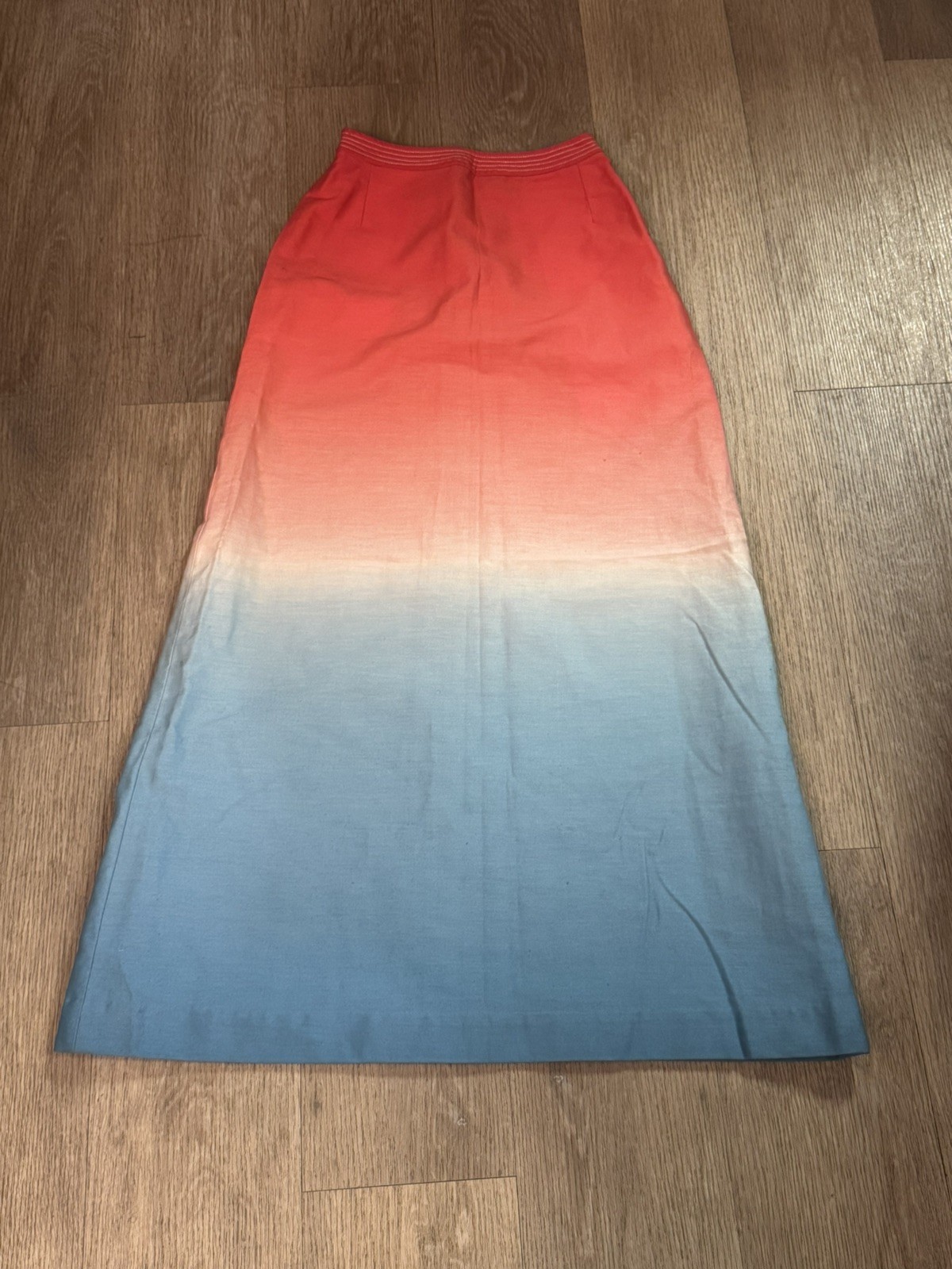 VTG 1970s Blassport Bill Blass Sunset Ombre Maxi Skirt 8 Linen Cotton Blend Rare VTG 1970s Blassport Bill Blass Sunset Ombre Maxi Skirt 8 Linen Cotton Blend Rare