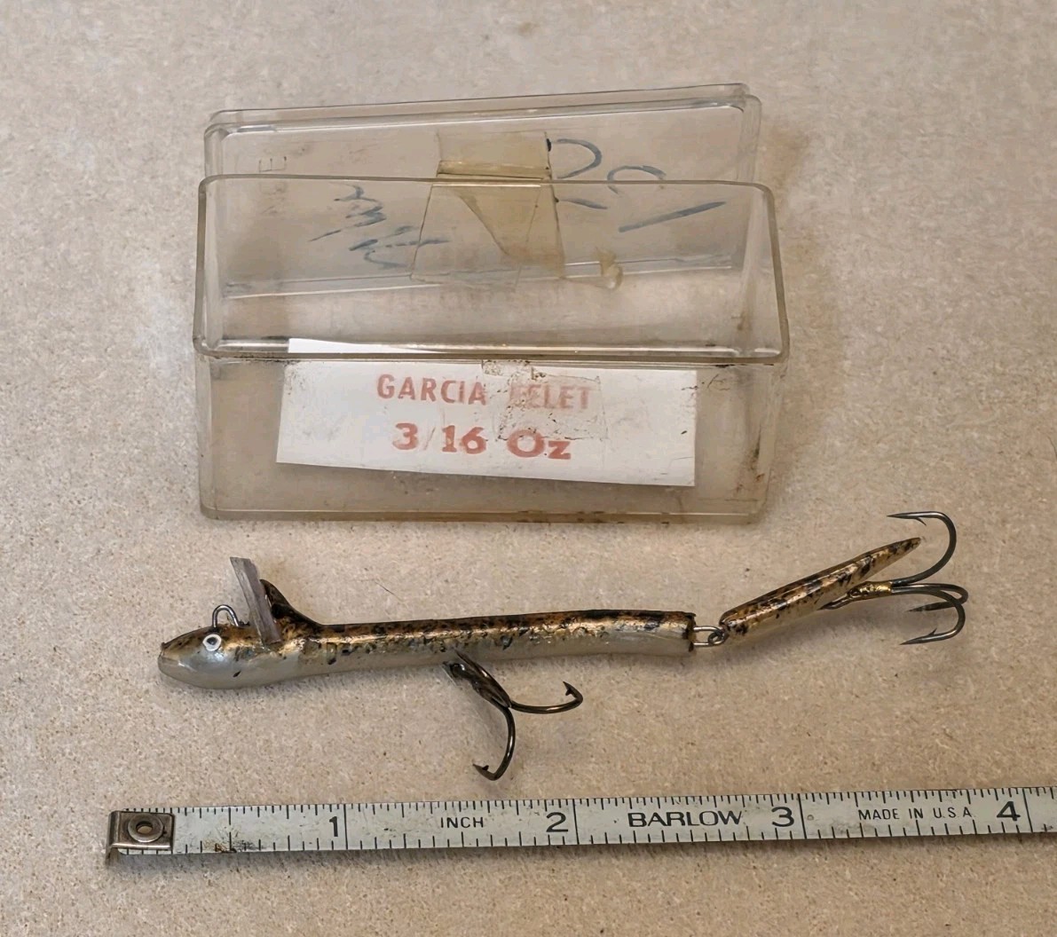 GARCIA EELET 3/16 oz Fishing Lure Vintage w/Plastic Case