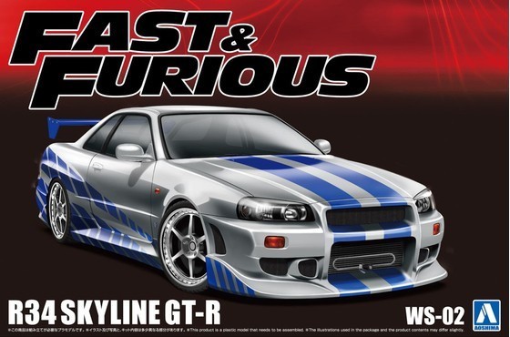 Aoshima 1/24 Fast & Furious NISSAN SKYLINE R34 GT-R Plastic Model Kit Aoshima 1/24 Fast & Furious NISSAN SKYLINE R34 GT-R Plastic Model Kit
