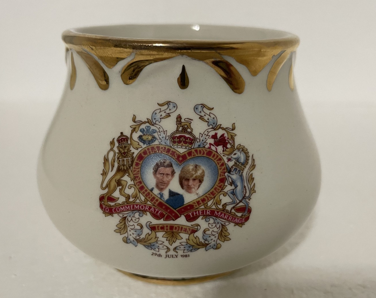 Vintage 1981 Royal Wedding Princess Diana Prince Charles Trinket Dish/Bowl