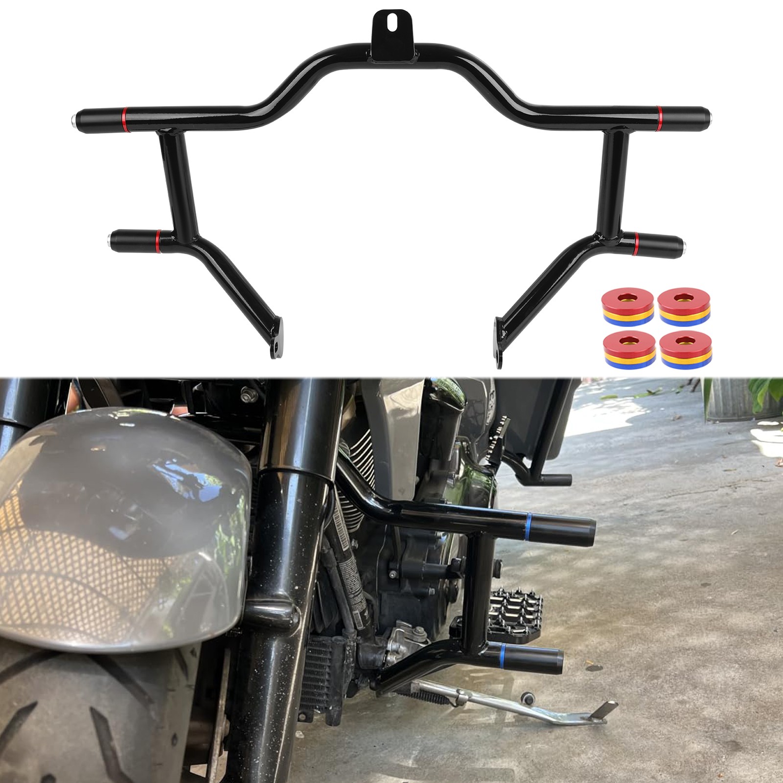 Front Engine Guard Highway Crash Bar For Harley Touring Road King 2009-2025 Front Engine Guard Highway Crash Bar For Harley Touring Road King 2009-2025