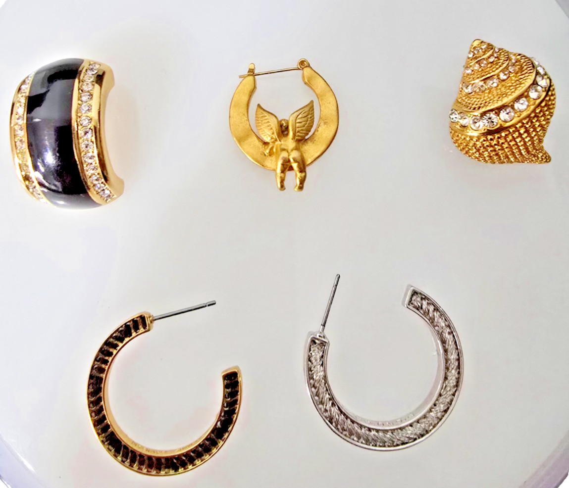 Vintage Designer Jewelry Lot Signed Givenchy Dior KJL Mignonne Gavigan Single ea Vintage Designer Jewelry Lot Signed Givenchy Dior KJL Mignonne Gavigan Single ea