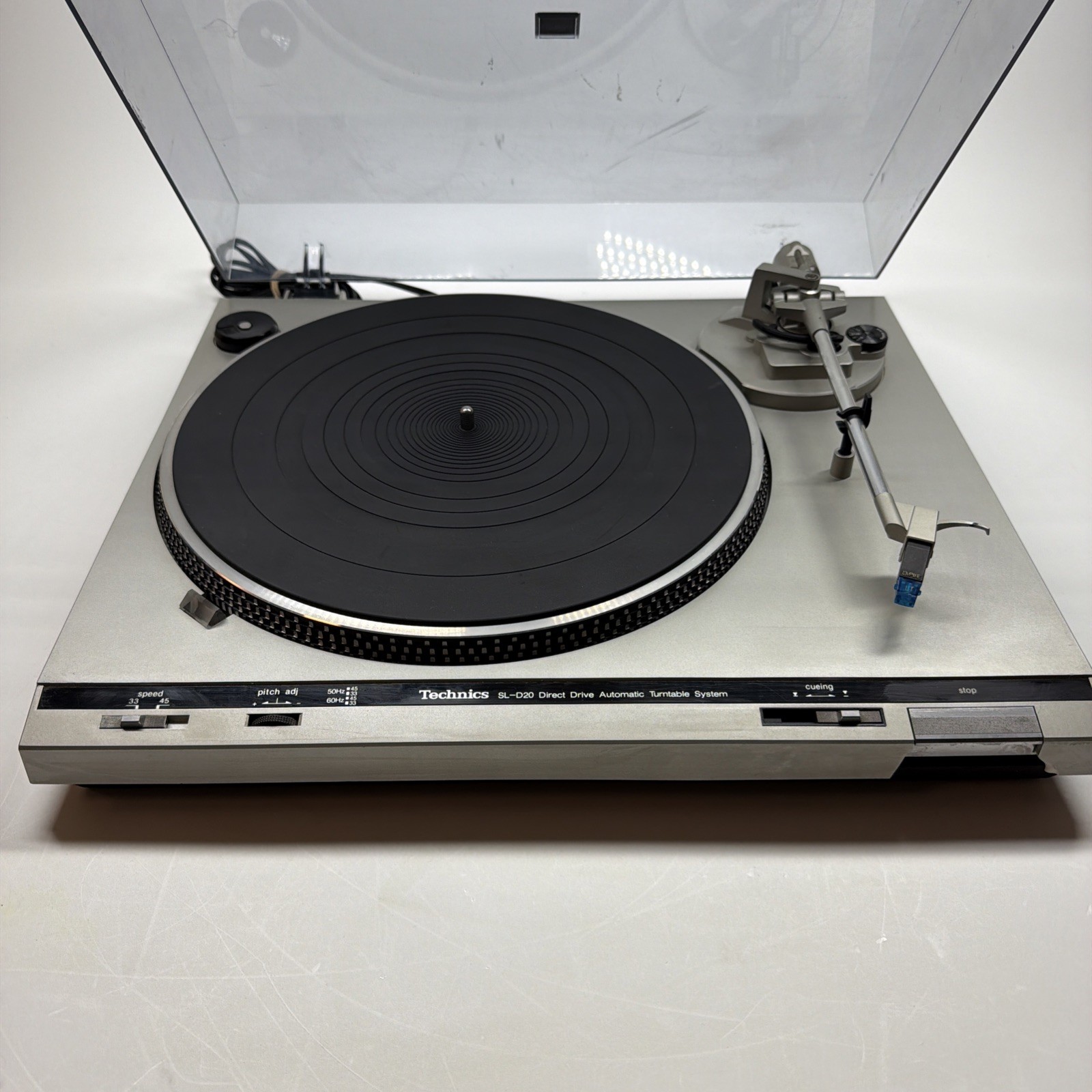 Vintage Technics SL-D20 Direct Drive Automatic Turntable with Dust Cover TESTED