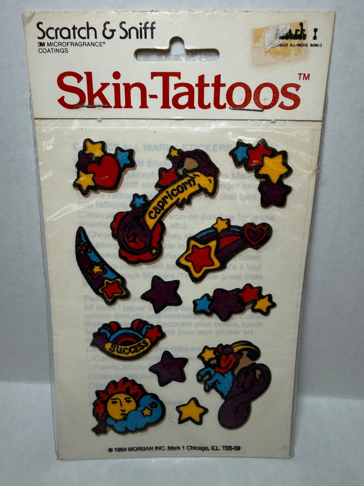 Vintage 1983 Scratch & Sniff Skin-Tattoos Astrological Sign Capricorn Vintage 1983 Scratch & Sniff Skin-Tattoos Astrological Sign Capricorn