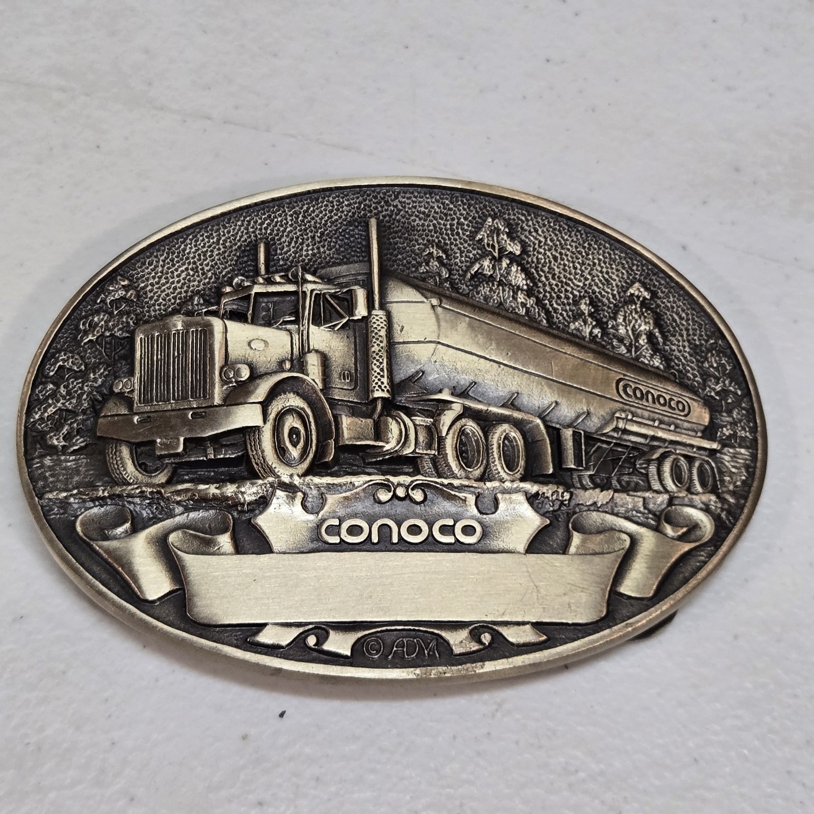 Conoco Solid Brass Belt Buckle Truck Gas & Oil Advertising Conoco Solid Brass Belt Buckle Truck Gas & Oil Advertising