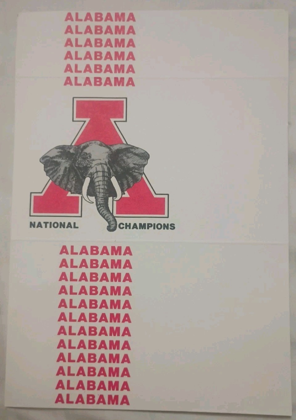 VTG University of Alabama National Champions Stationary 9 total 1978