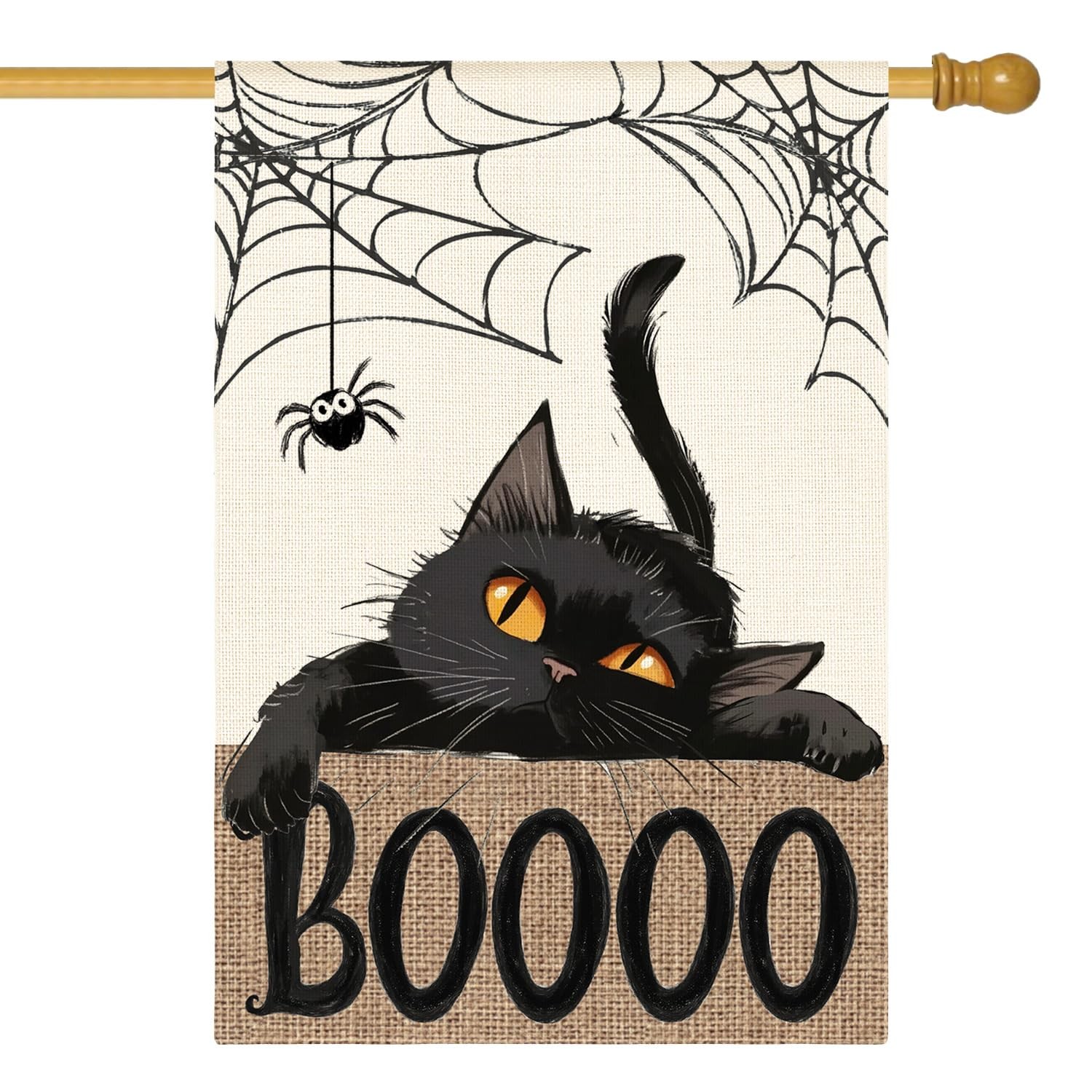 AVOIN colorlife Black Cat Halloween House Flag for Size-28 x 40\ AVOIN colorlife Black Cat Halloween House Flag for Size-28 x 40\