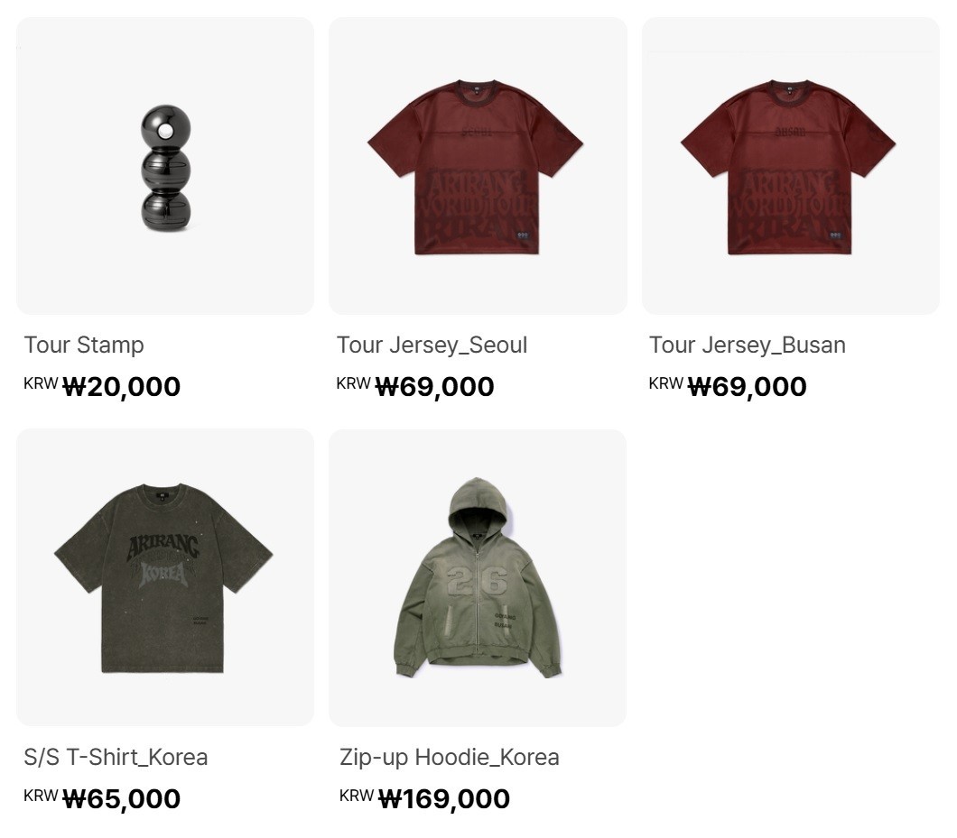 [Presale] BTS WORLD TOUR 'ARIRANG' OFFICIAL MERCH.