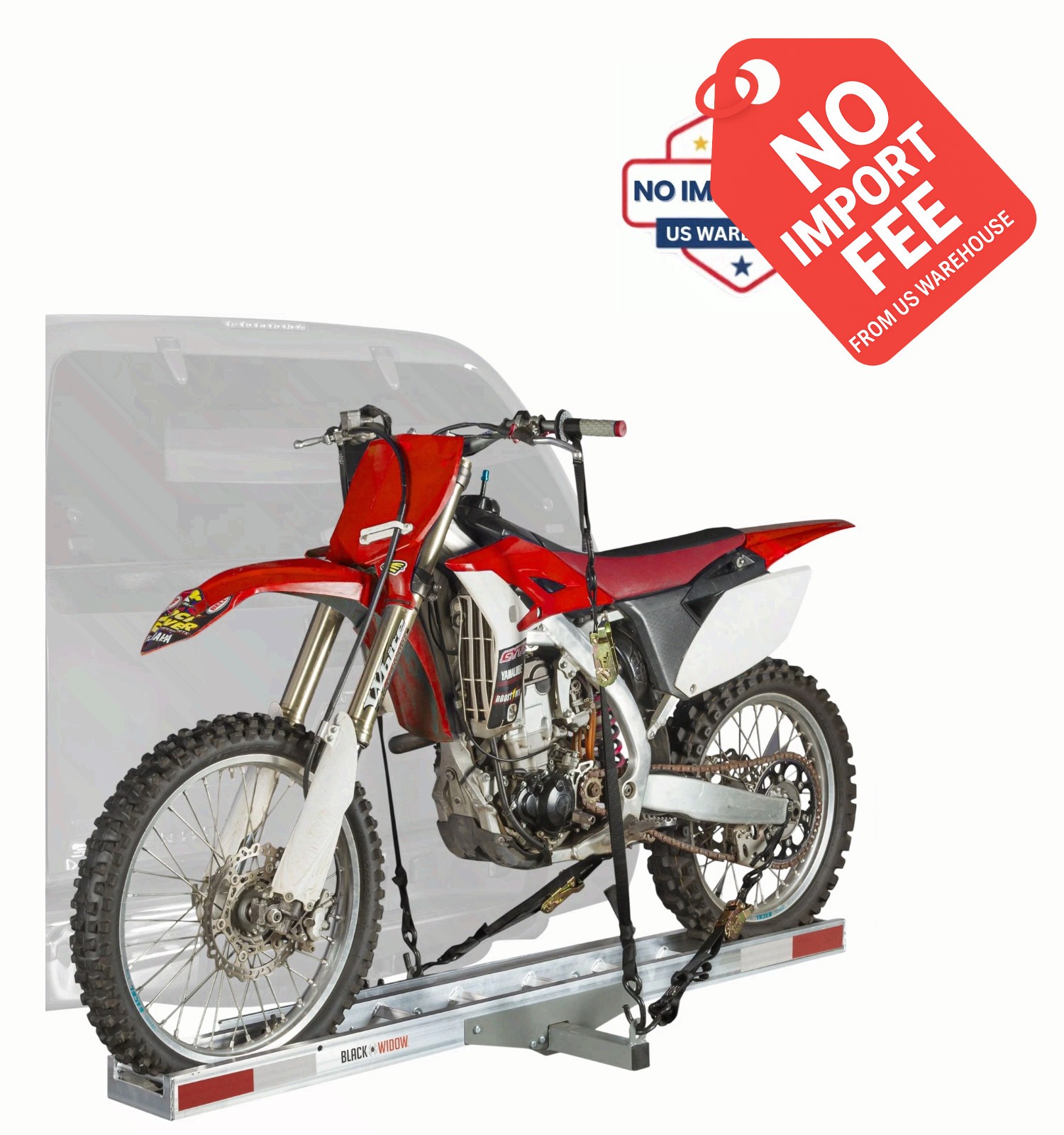Black Widow Aluminum Nonfolding Motorcycle Carrier - 400 lb. Capacity