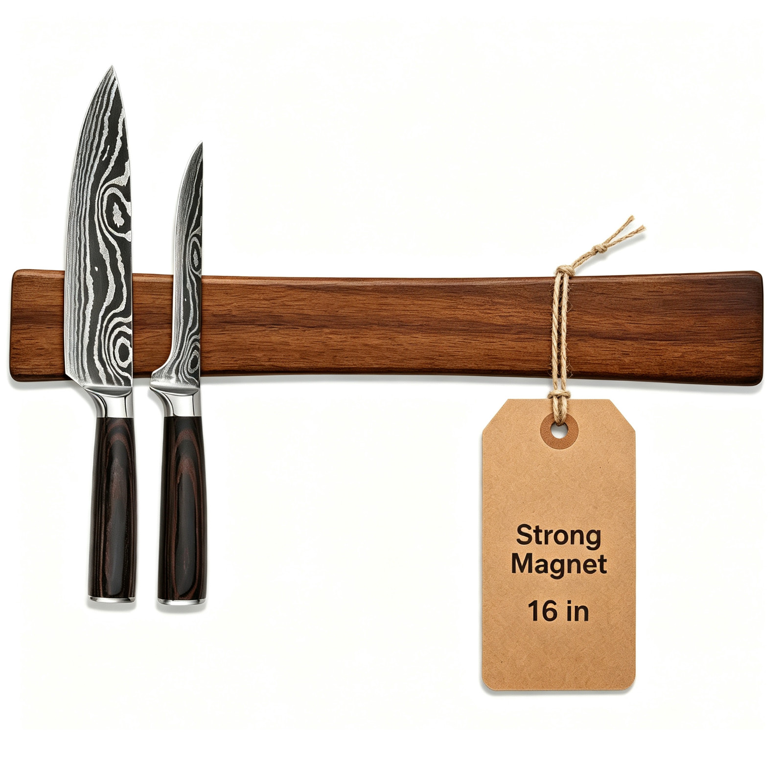 16in Magnetic Knife Strip for Wall , Wood Magnetic Knife Holder - No Drill 16in Magnetic Knife Strip for Wall , Wood Magnetic Knife Holder - No Drill