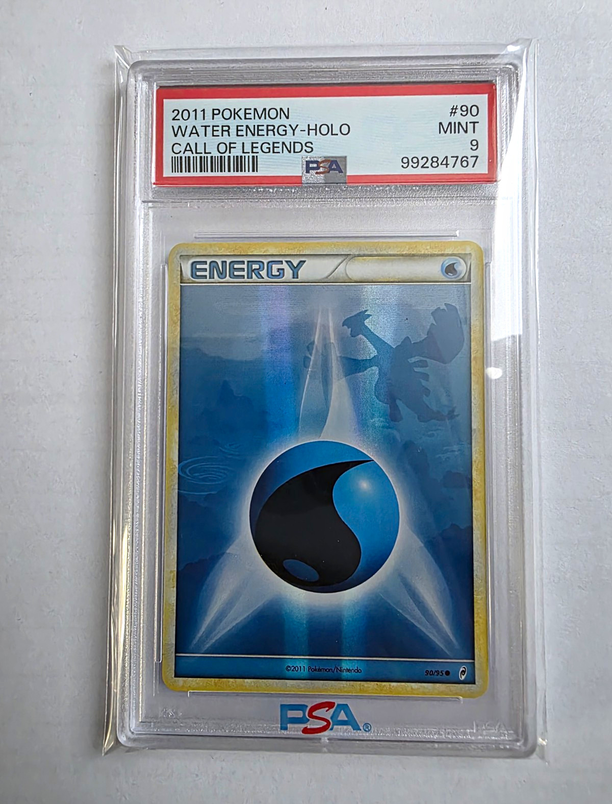 2011 Pokemon TCG Call of Legends Water Energy Holo 90/95 PSA 9 2011 Pokemon TCG Call of Legends Water Energy Holo 90/95 PSA 9