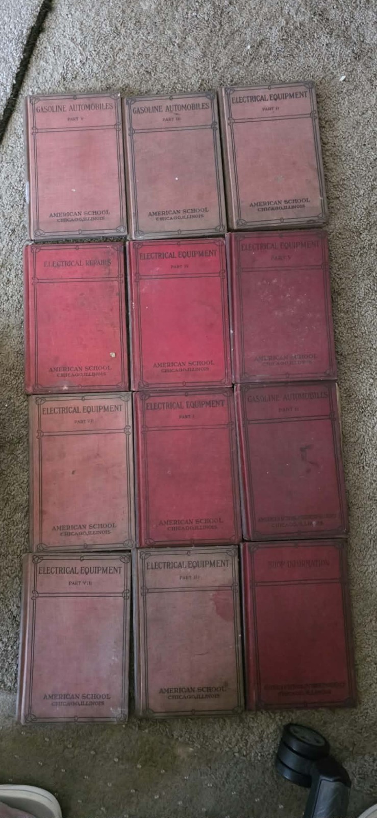Vintage 1921 American School Correspondence Technical Book Lot - 12 Volumes Auto