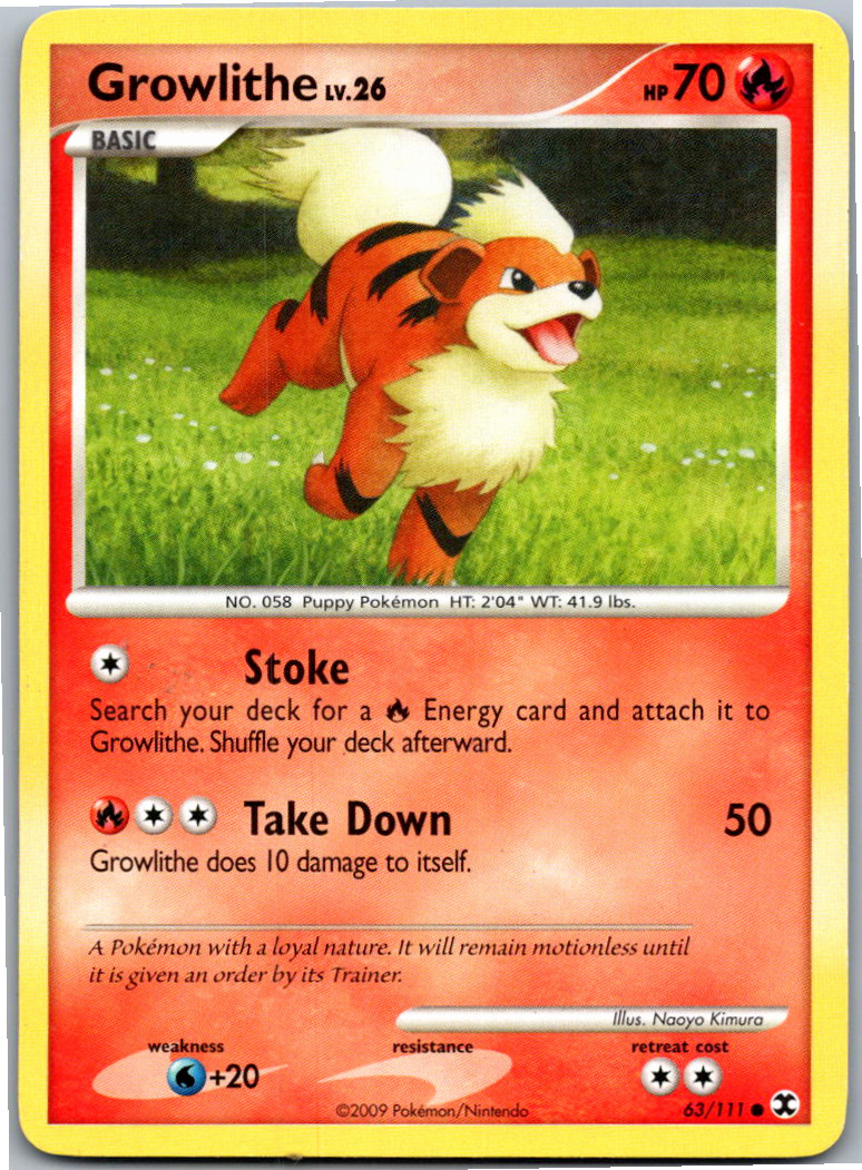 Growlithe Common Rising Rivals 63/111 NM Growlithe Common Rising Rivals 63/111 NM