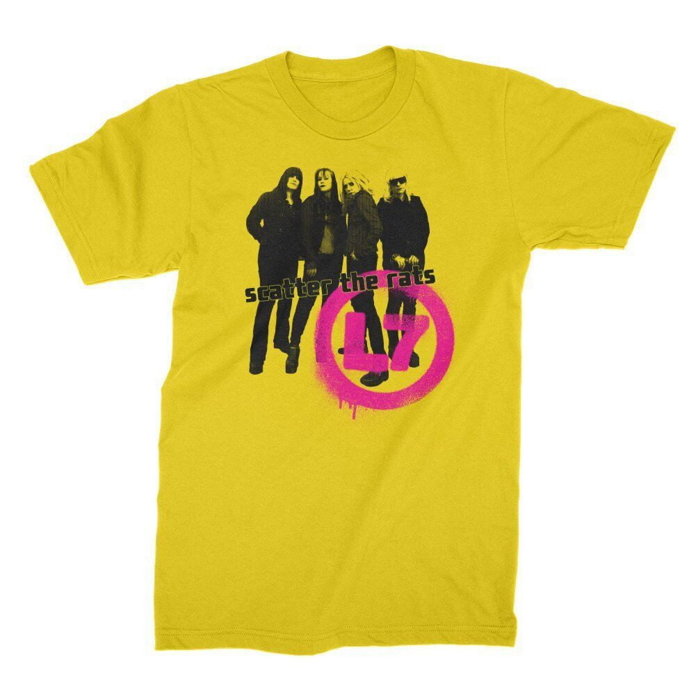 Vtg L7 Band Gift For Fans Cotton Yellow Full Size Shirt