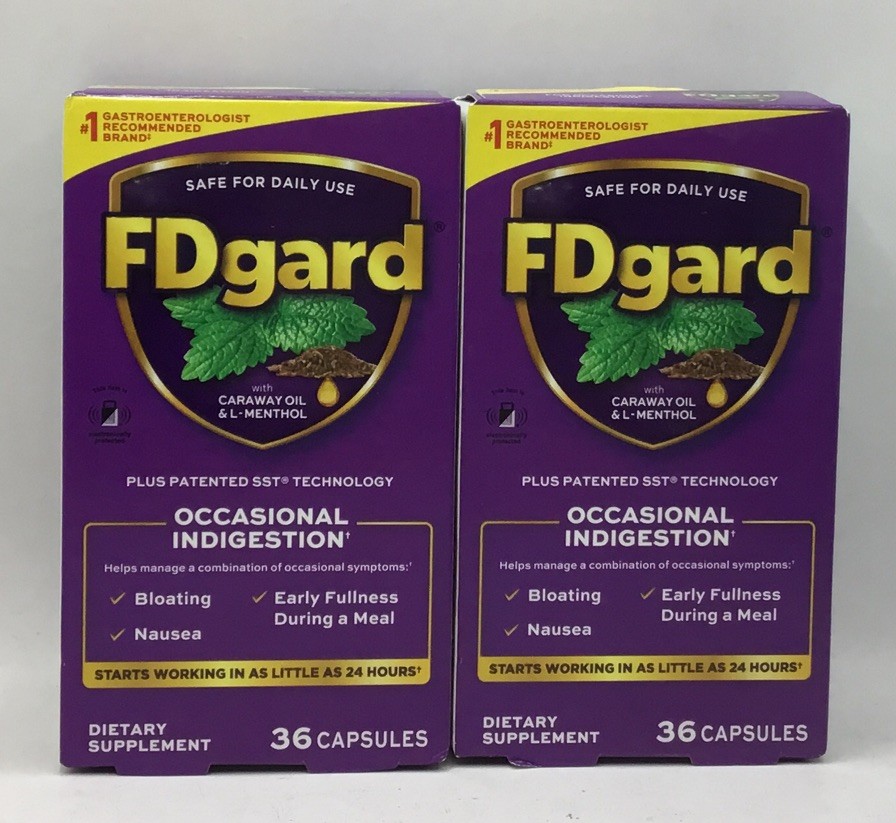 2 FDgard® for Functional Dyspepsia  Symptoms 36x2=72 Capsules Exp 7/27