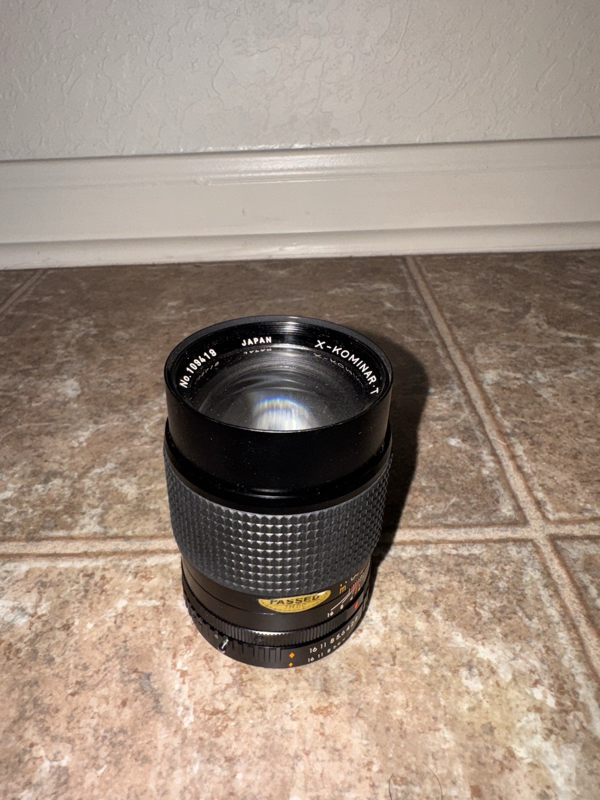 X-Kominar T 1:2.8  f=135mm DM Camera  Lens W/Cover and Pouch Case Japan Nice