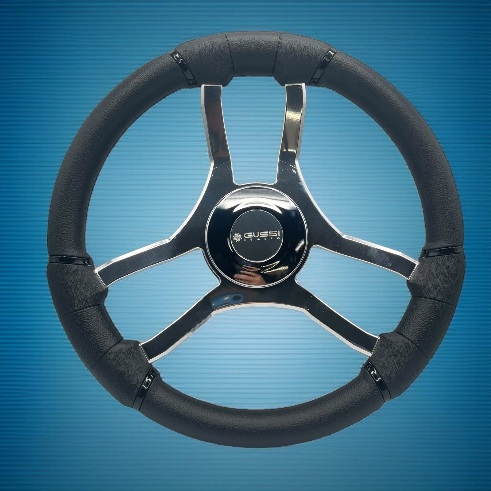 Malera Boat Steering Wheel Chrome Spokes | ABS Chrome Dome - Gussi SS Center