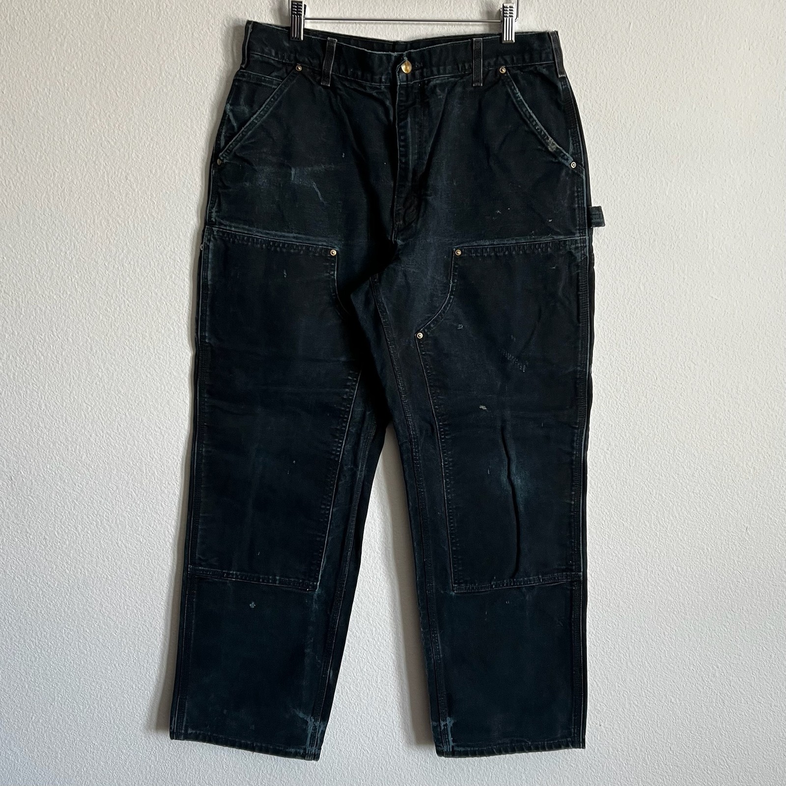 Carhartt B01 BLK faded black double knee work wear carpenter pants Carhartt B01 BLK faded black double knee work wear carpenter pants