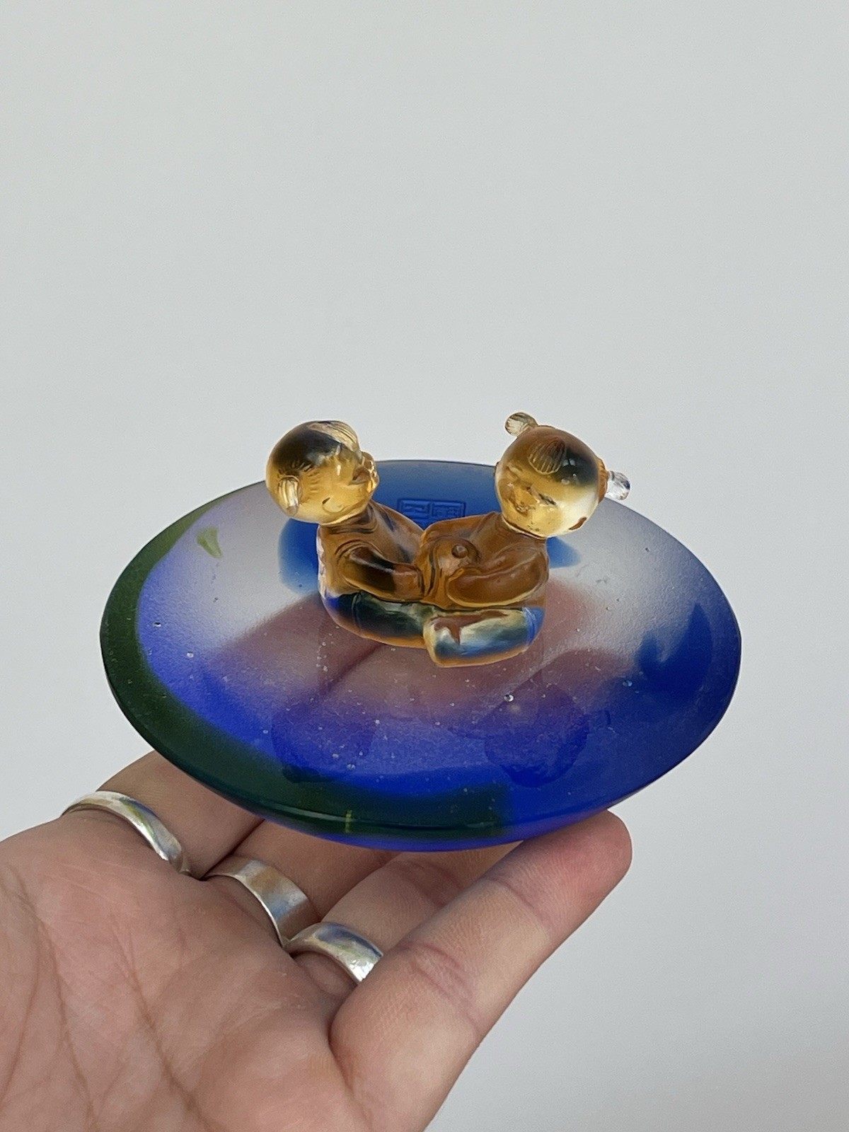 Liuli Crystal Figurine Signed Liuli Crystal Figurine Signed