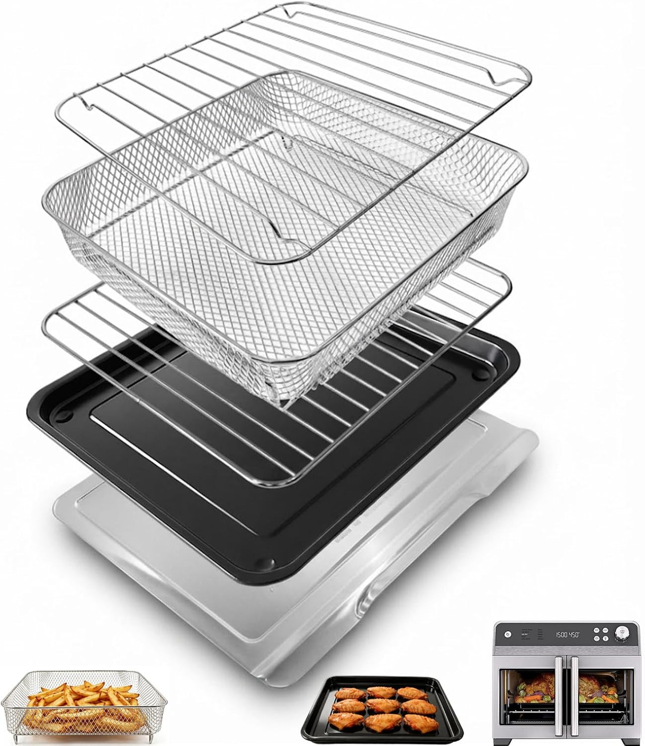 GCQ 5 in 1 Air Fry Oven Accessories for Ninja FO101 French Door Premier, 12.2 × GCQ 5 in 1 Air Fry Oven Accessories for Ninja FO101 French Door Premier, 12.2 ×