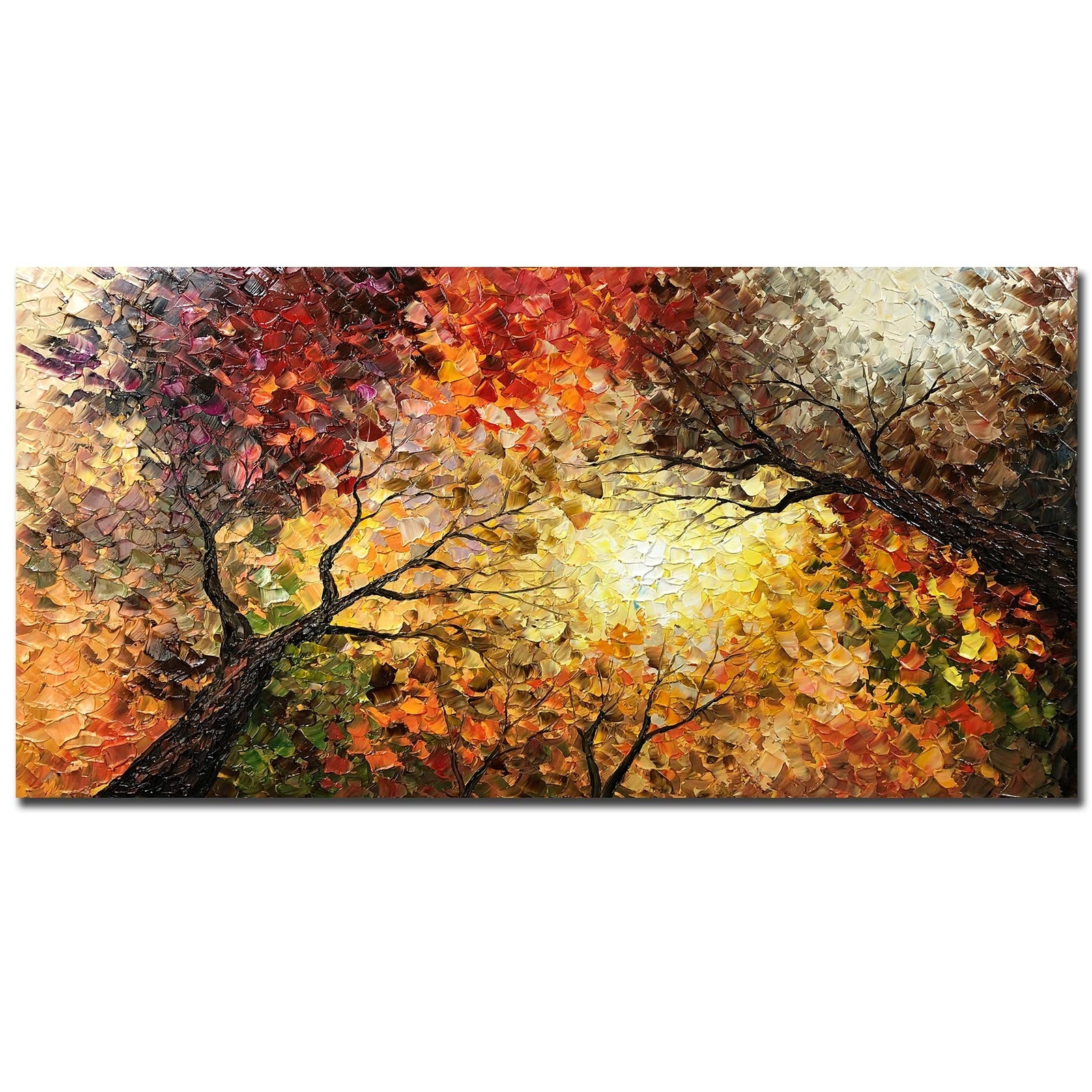 Tiancheng Art,24x48 Inch Modern Hand-Painted Tree Art Oil Painting Acrylic Ab... Tiancheng Art,24x48 Inch Modern Hand-Painted Tree Art Oil Painting Acrylic Ab...