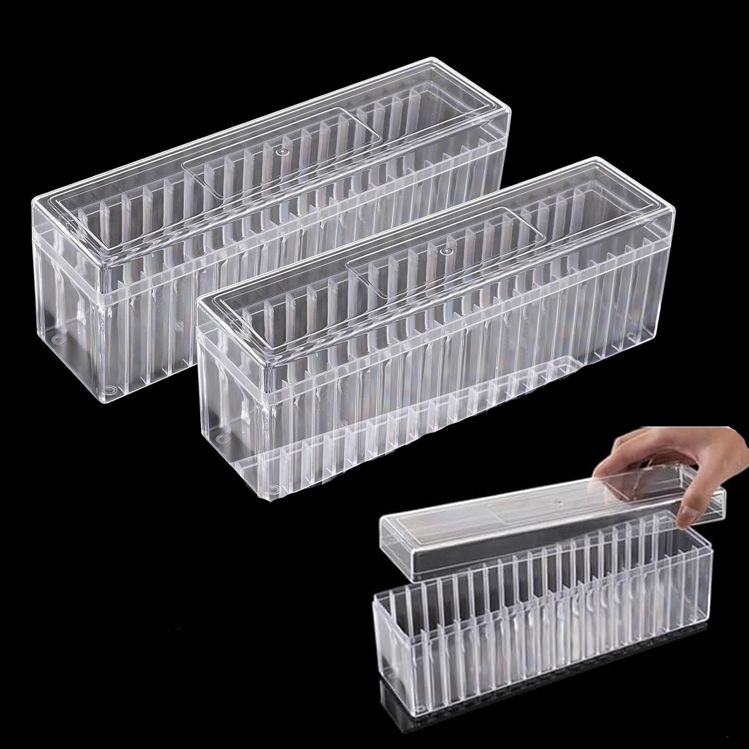 2PC Transparent PC Coin Storage Box 20 Slab Coin Holder for PCGS NGC PCCB PMGab
