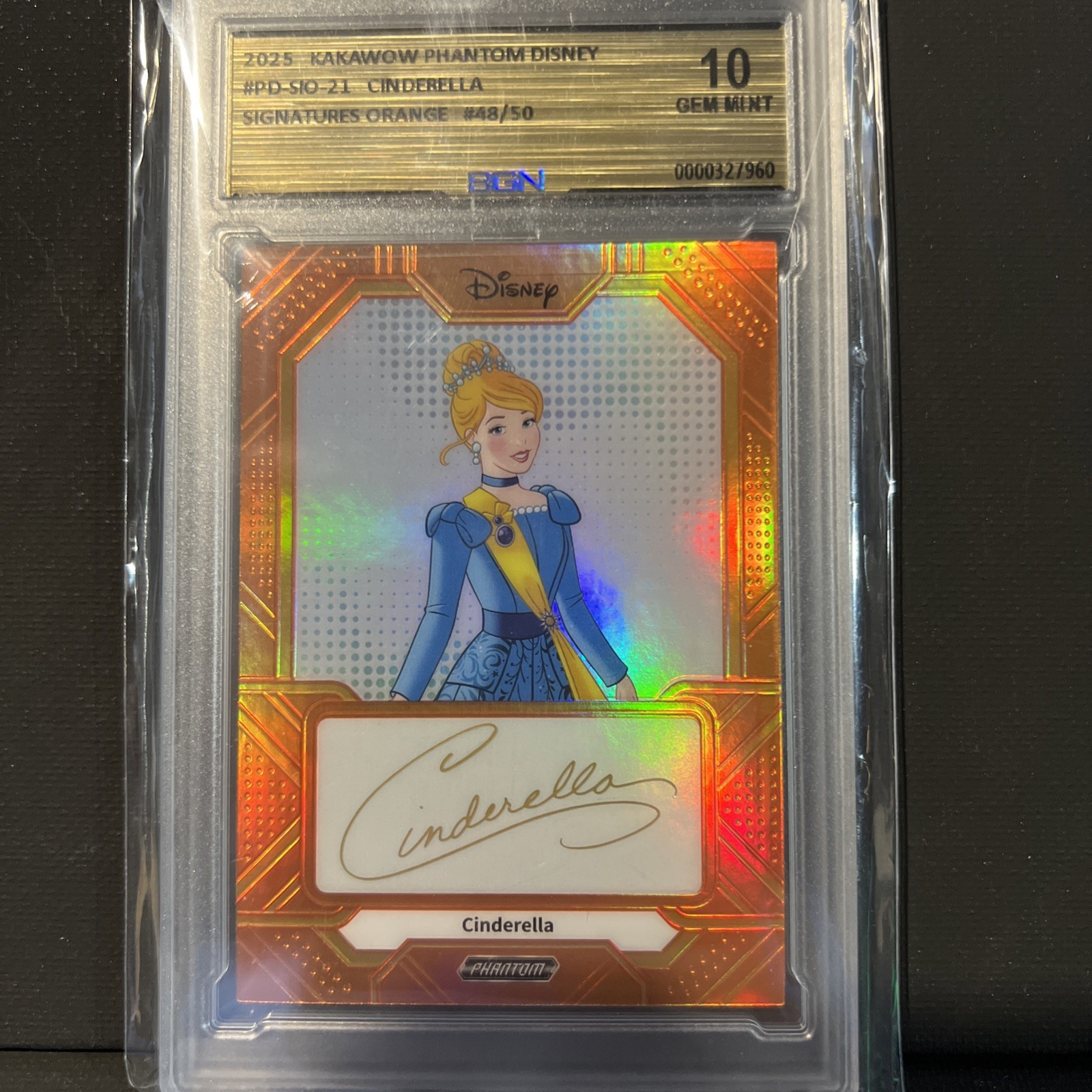 2025 Kakawow Phantom Disney Cinderella Signature Orange 48/50 2025 Kakawow Phantom Disney Cinderella Signature Orange 48/50