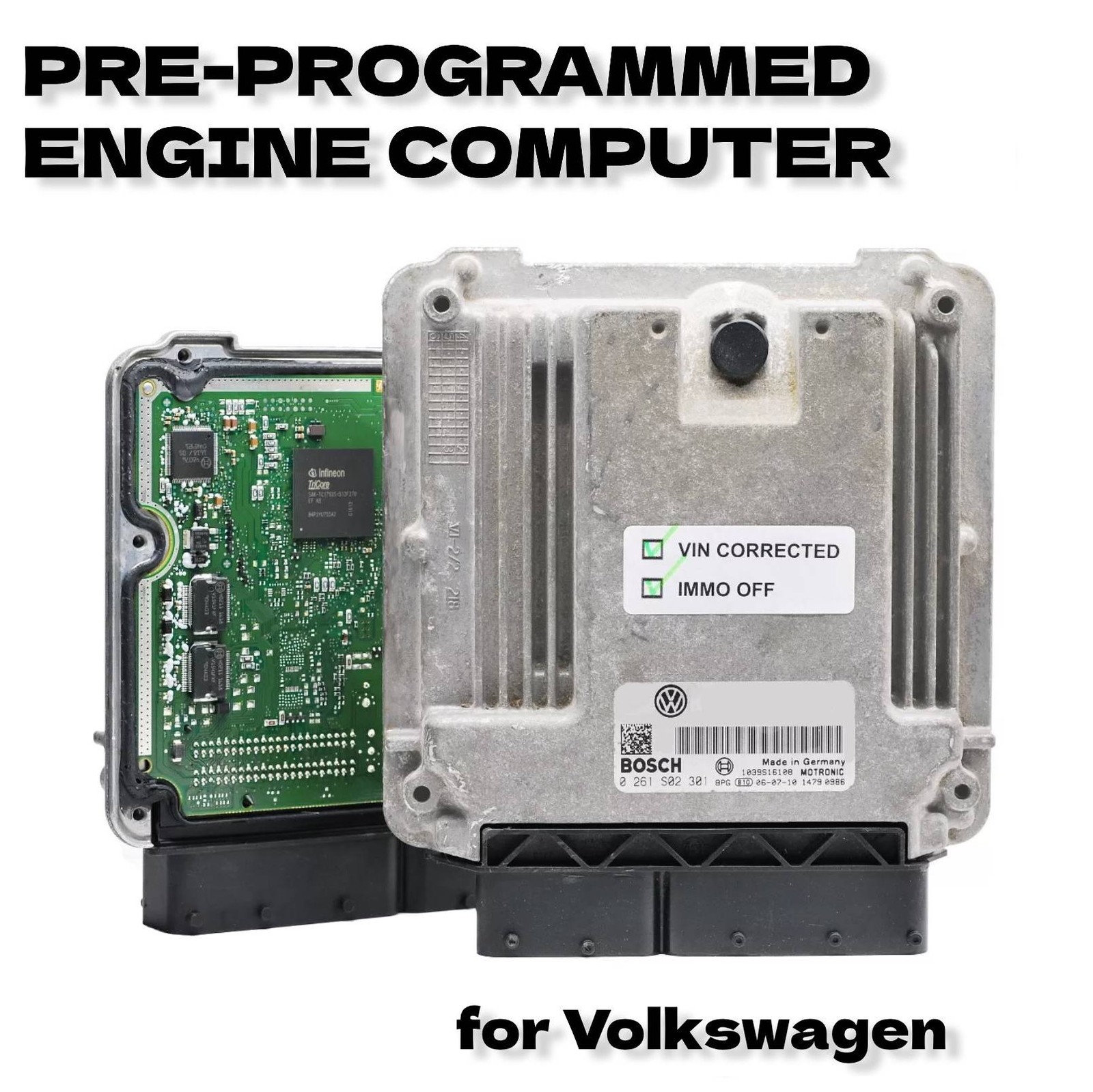 2010-2011 Volkswagen Jetta 2.0L ECU 1K0907115AM Programmed Plug & Play