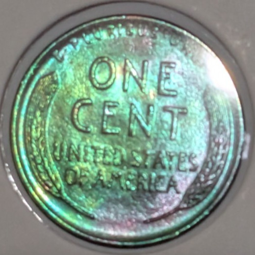 1920 Lincoln Cent BU Unc. PQ Gorgeous Neon Green Aqua Toning