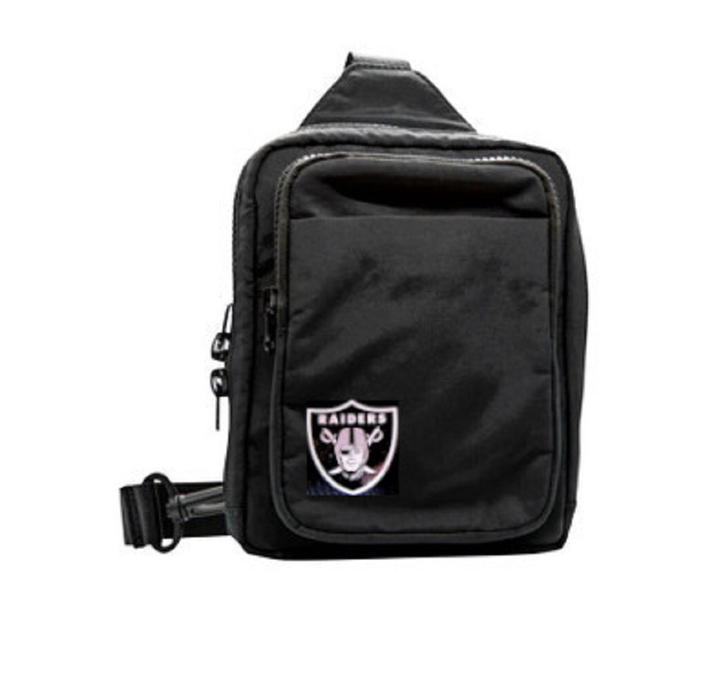 Raiders Las Vegas Oakland NFL 66DP Dash Pack Unisex Sling Bag w/ Bottle Holder