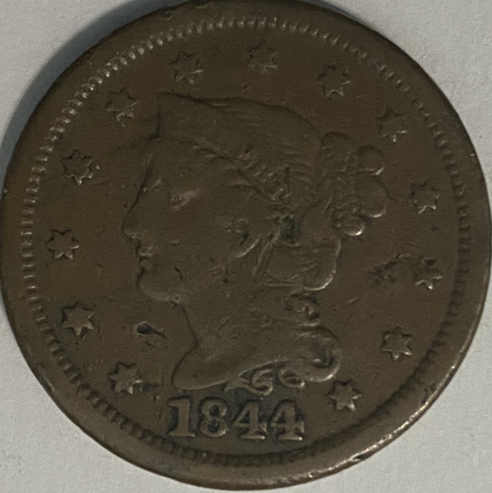 1844 US Braided Hair Liberty Head Large Cent
