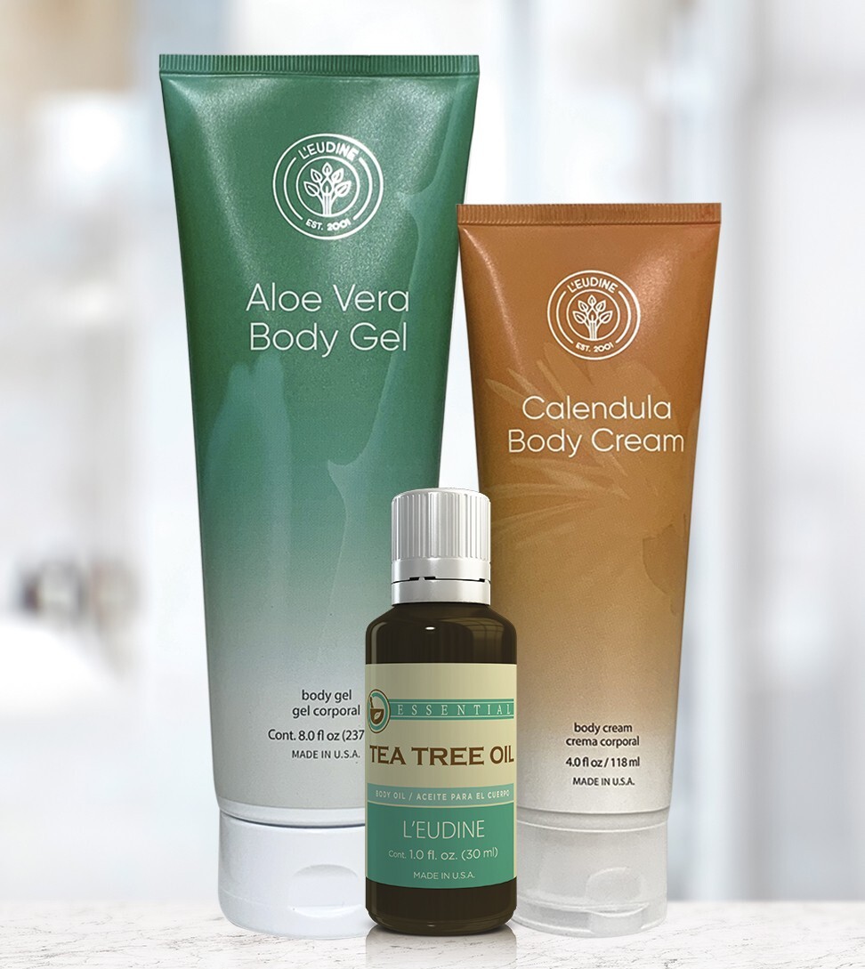 LEUDINE Healthy Face set - Calendula Body Cream, Aloe Vera Gel, Tea tree Oil