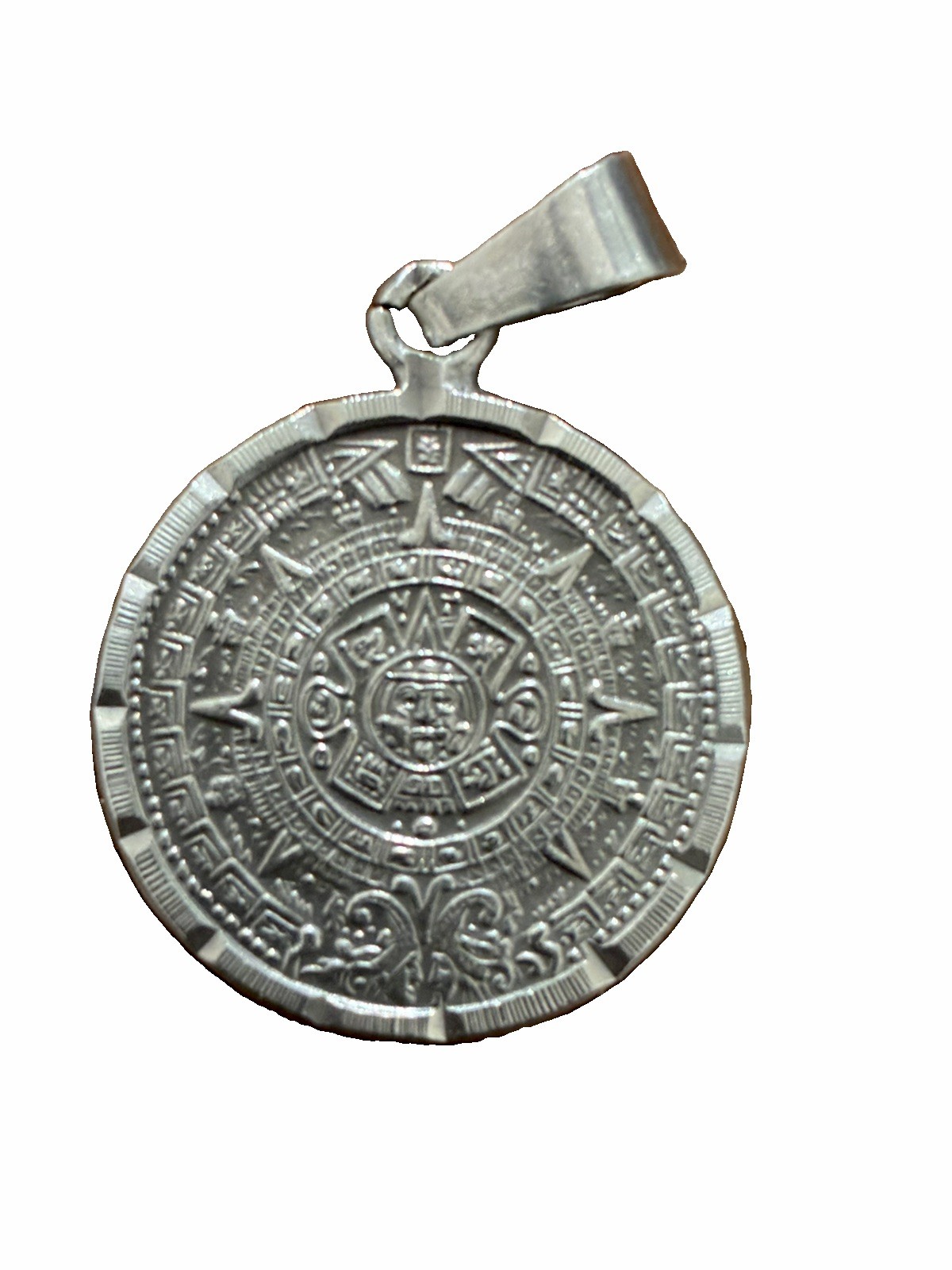 Real Sterling Silver 950 Aztec Mayan Calendar Pendant 925 Sterling Italian Chain Real Sterling Silver 950 Aztec Mayan Calendar Pendant 925 Sterling Italian Chain