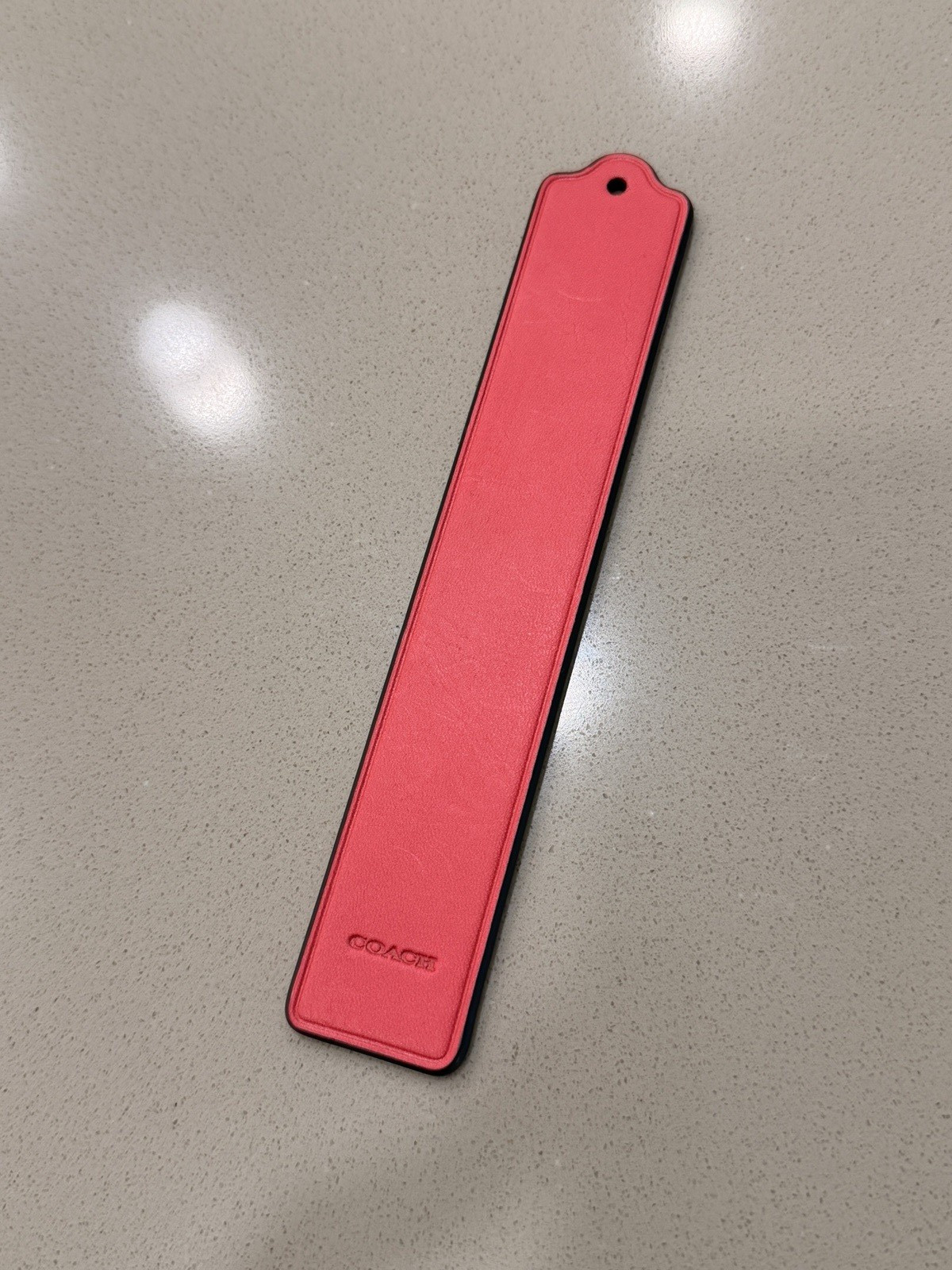 Coach Remade Leather Heat Crease Bookmark in Dark Pink