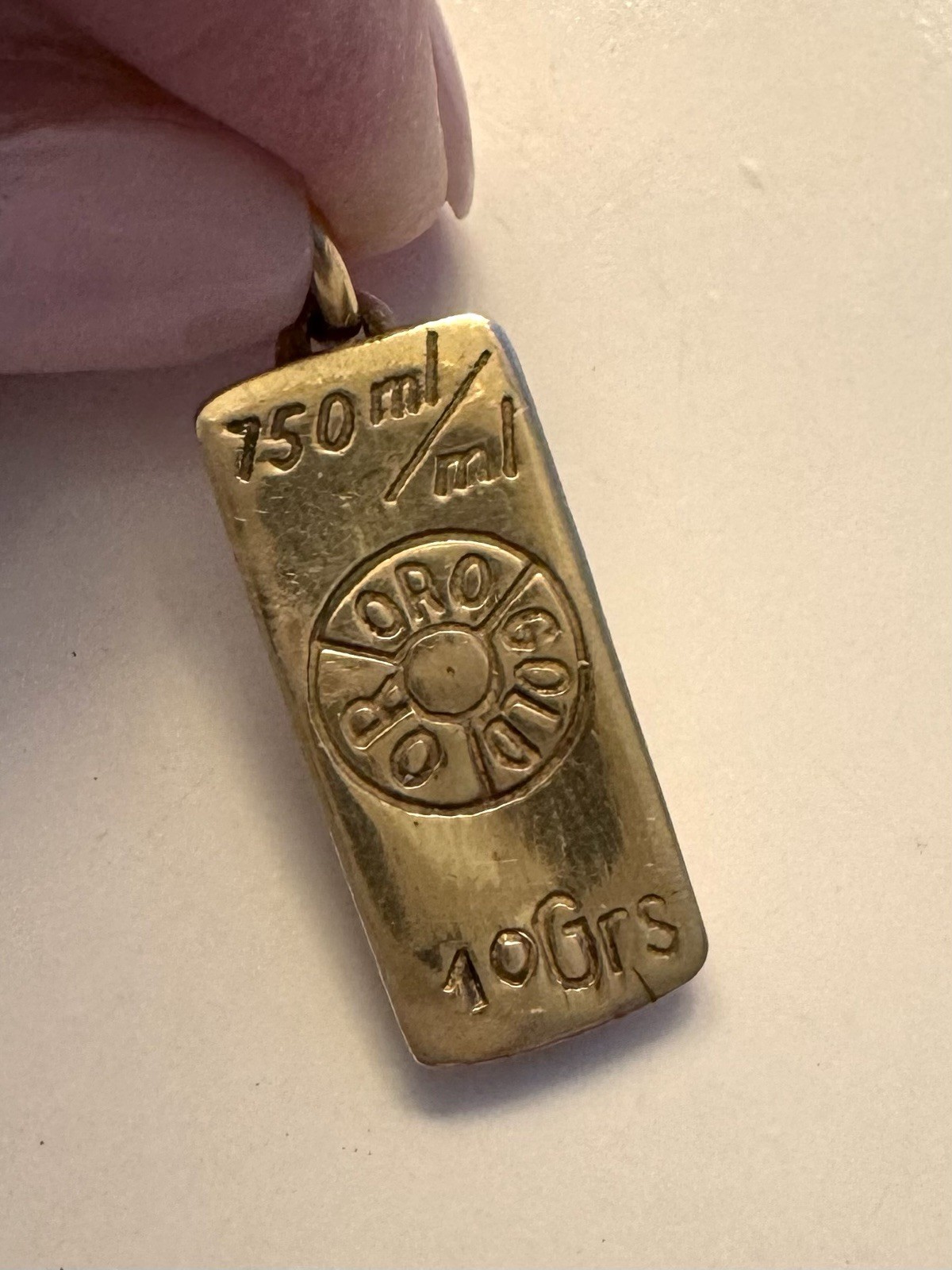 FRENCH 18k INGOT Pendant