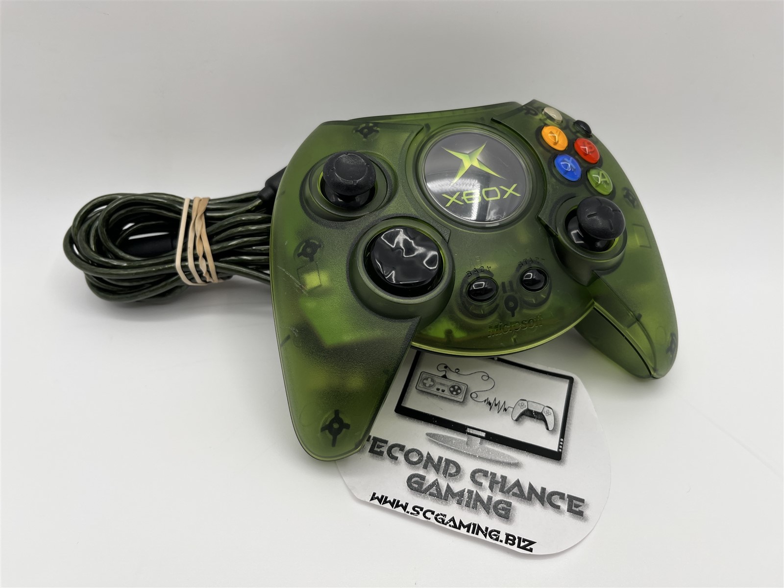 Microsoft Xbox Launch Team Translucent Green Duke Controller RARE - Refurbished