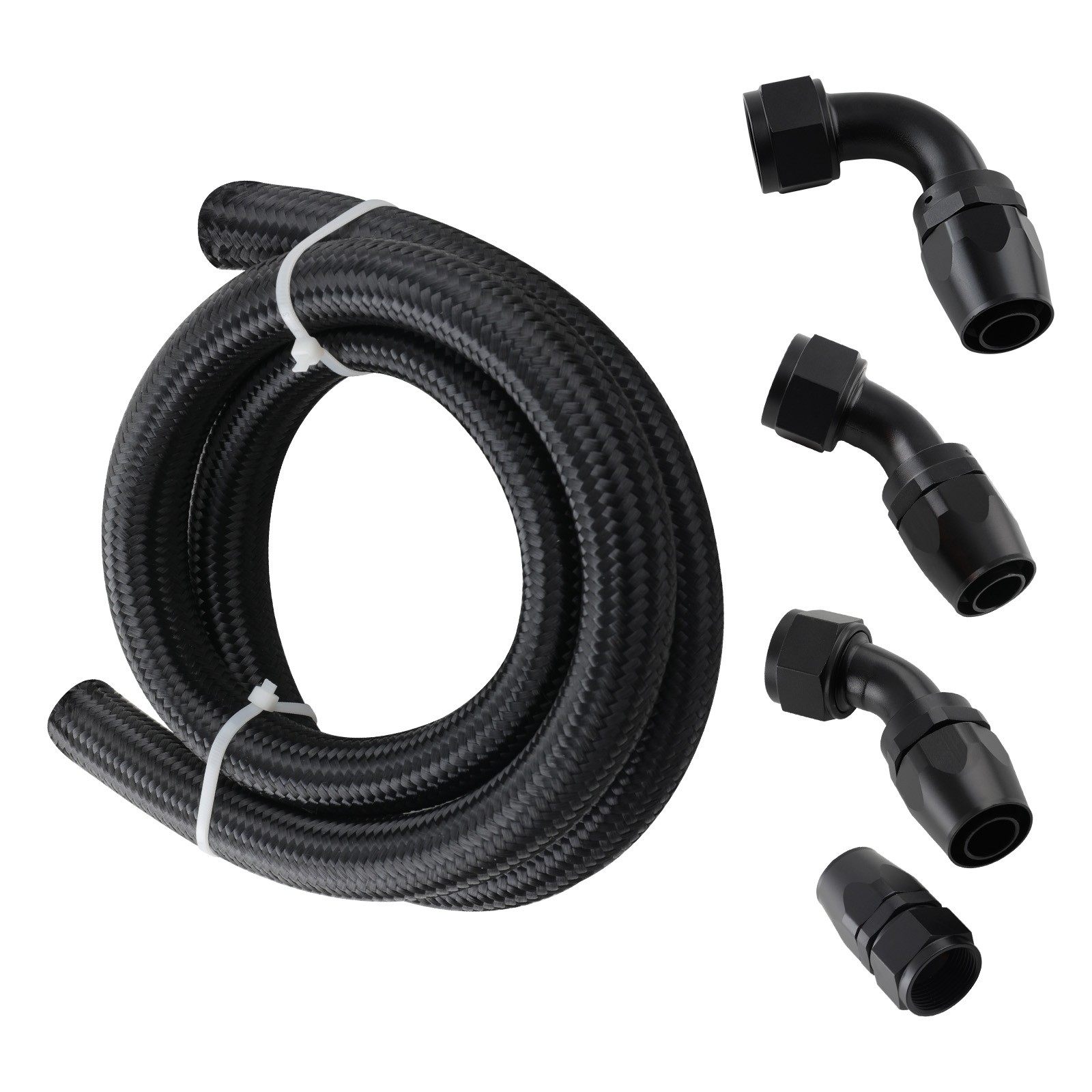 AN16 -16AN AN-16 Hose Fuel line with 90 degree AN fittings 45 degree 5 feet